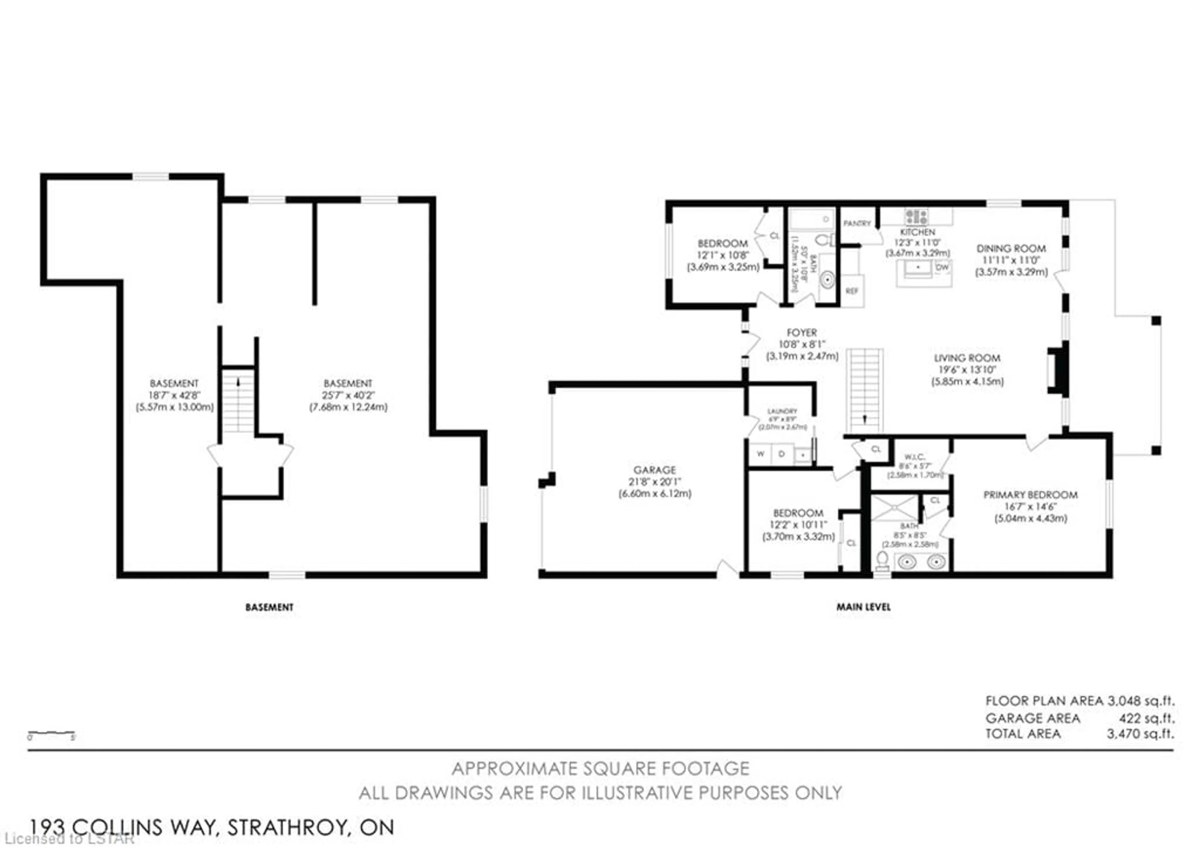 Floor plan for 193 Collins Way, Strathroy Ontario N7G 0H1