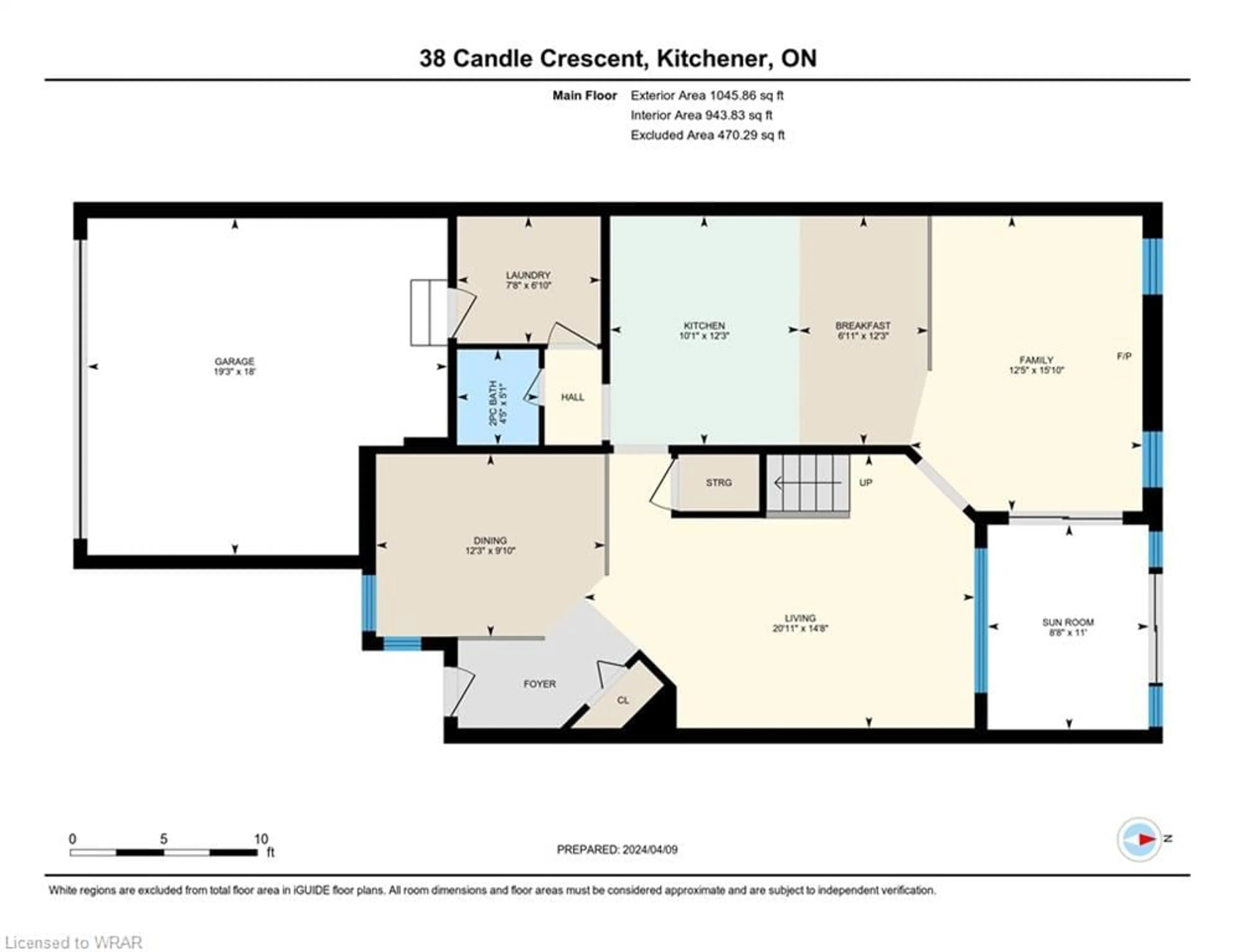 Floor plan for 38 Candle Cres, Kitchener Ontario N2P 2K7
