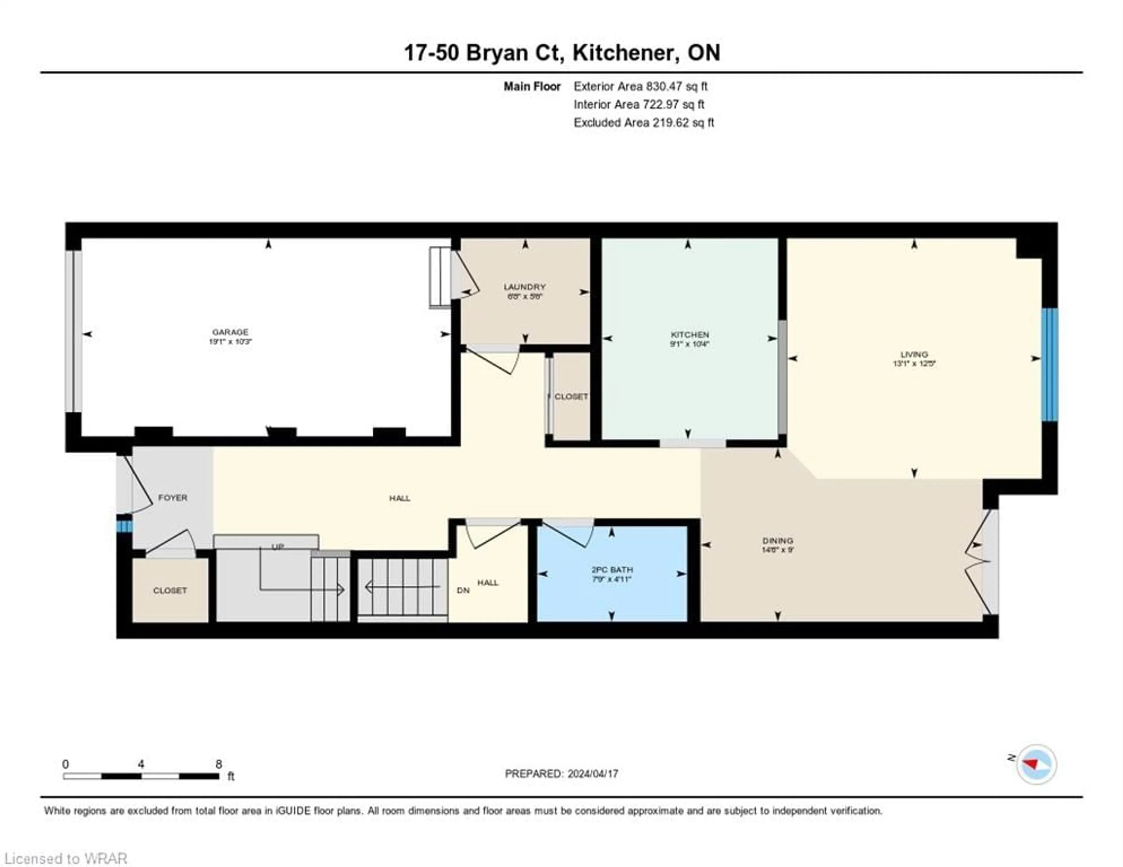 Floor plan for 50 Bryan Crt #17, Kitchener Ontario N2A 4N4