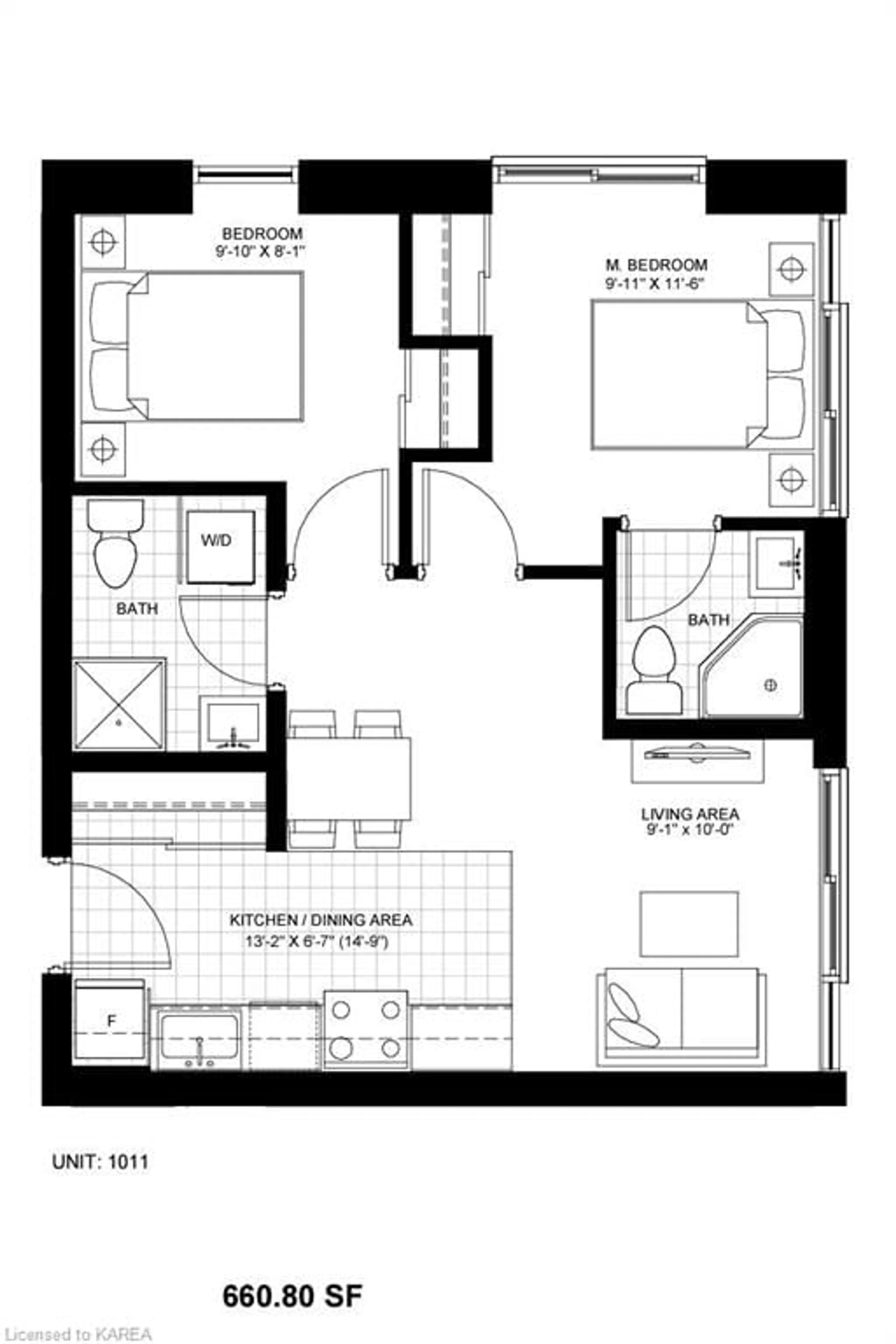 Floor plan for 652 Princess St #1011, Kingston Ontario K7L 1E5
