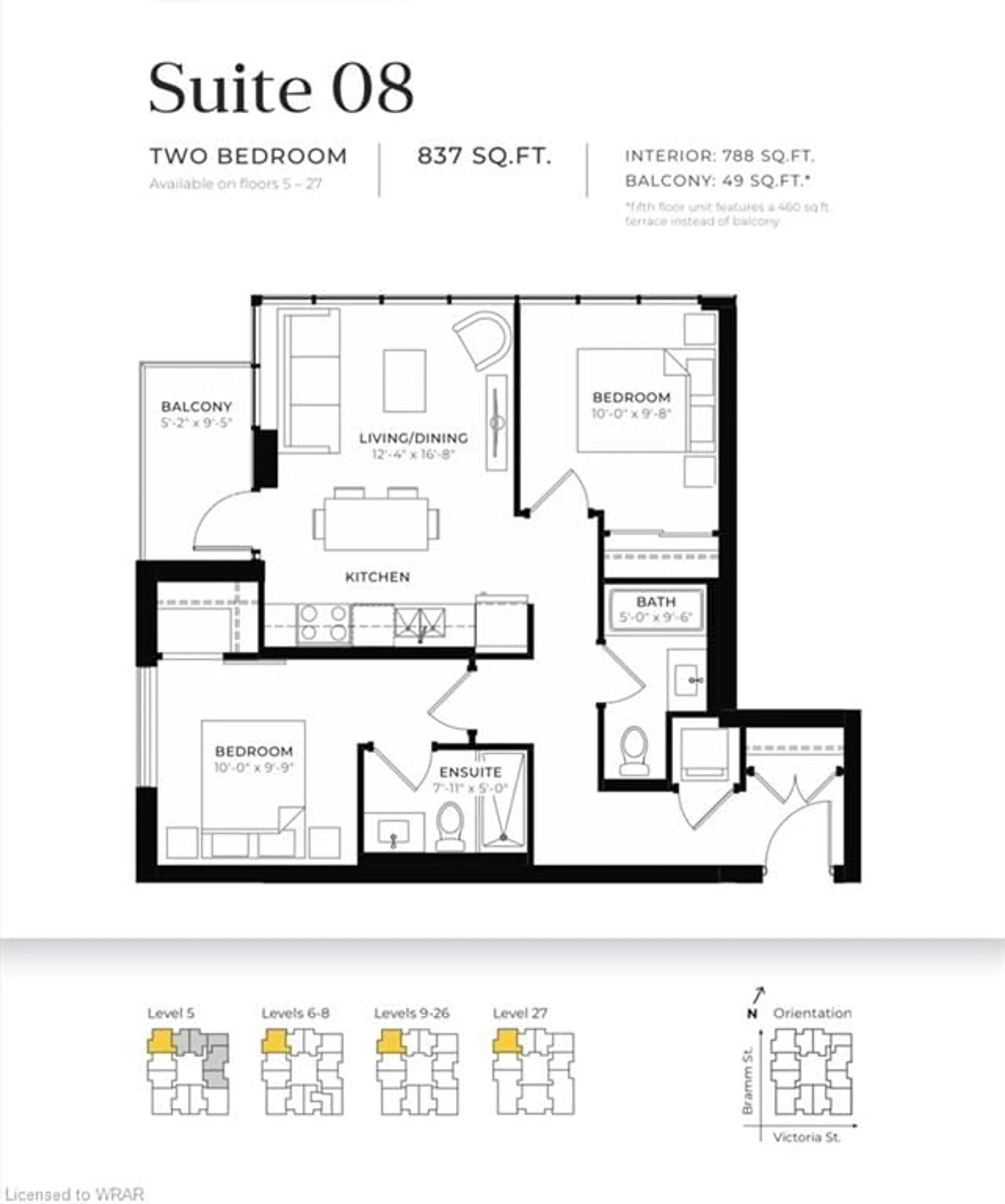 Floor plan for 108 Garment St #1708, Kitchener Ontario N2G 0E2