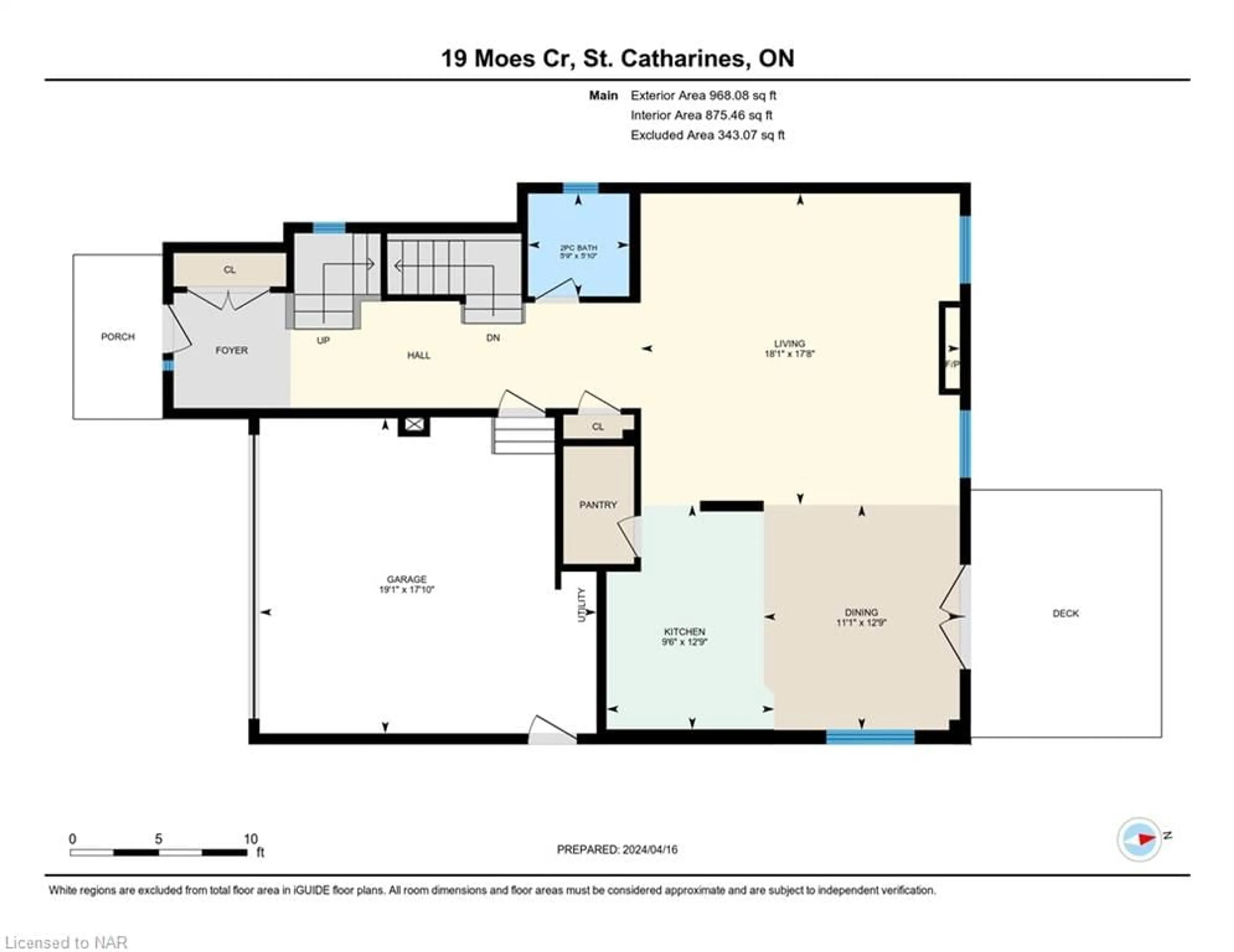 Floor plan for 19 Moes Cres, St. Catharines Ontario L2M 1P8