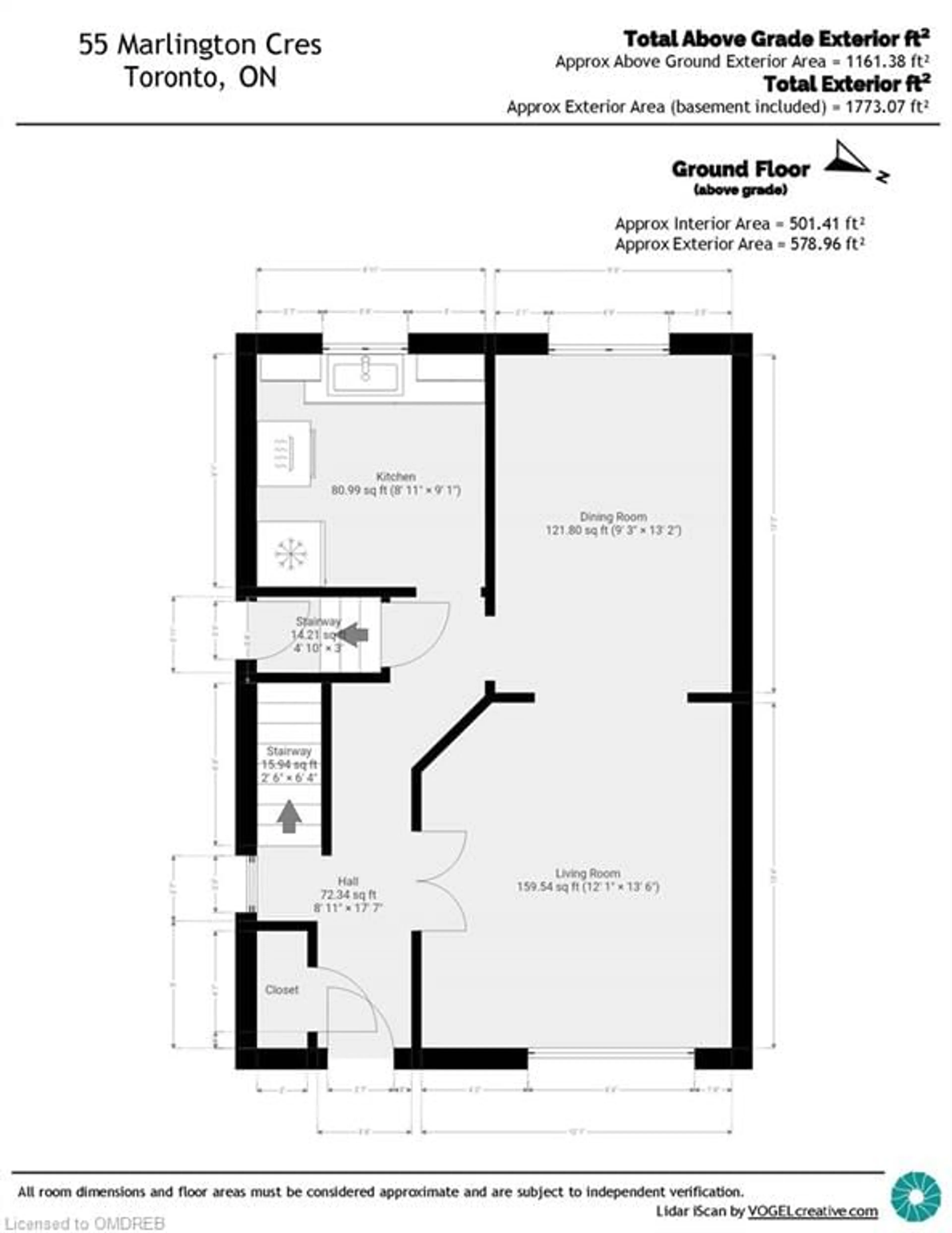 Floor plan for 55 Marlington Cres, Toronto Ontario M3L 1K3
