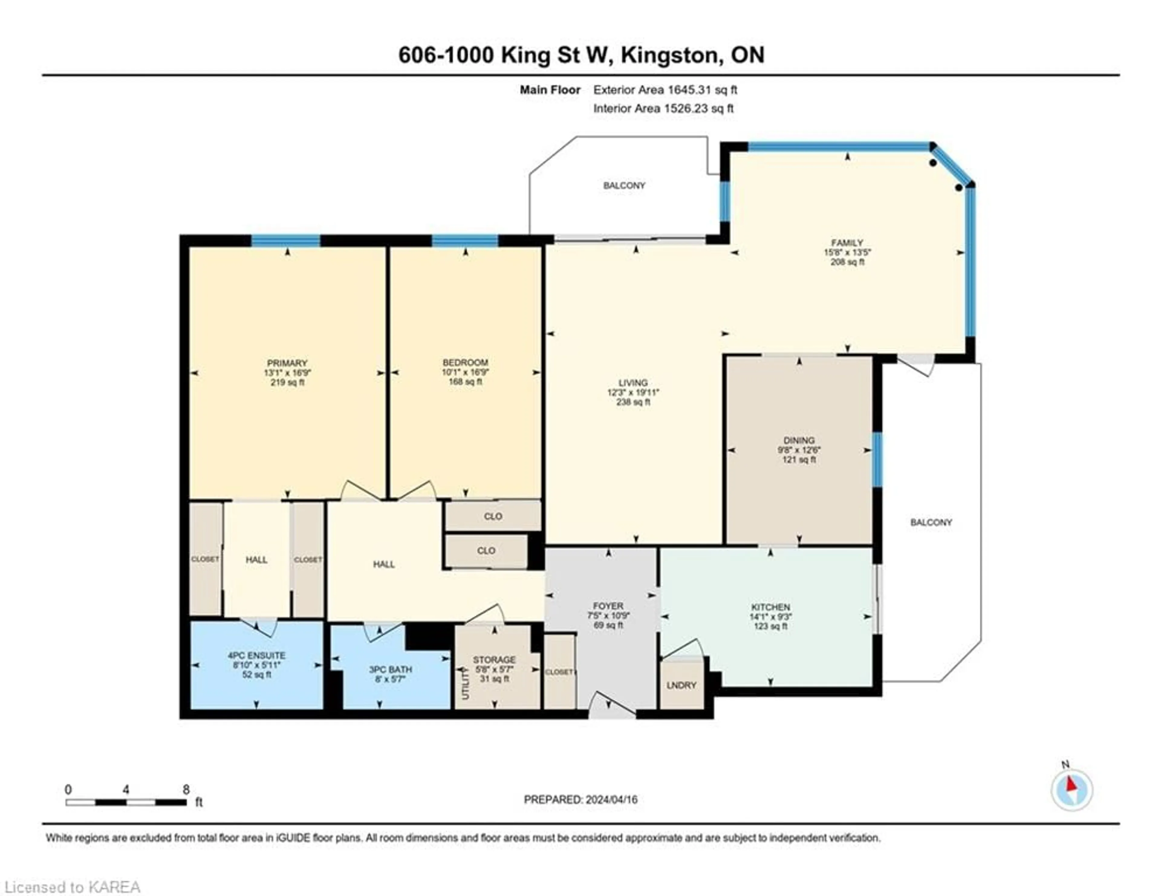 Floor plan for 1000 King St #606, Kingston Ontario K7M 8H3