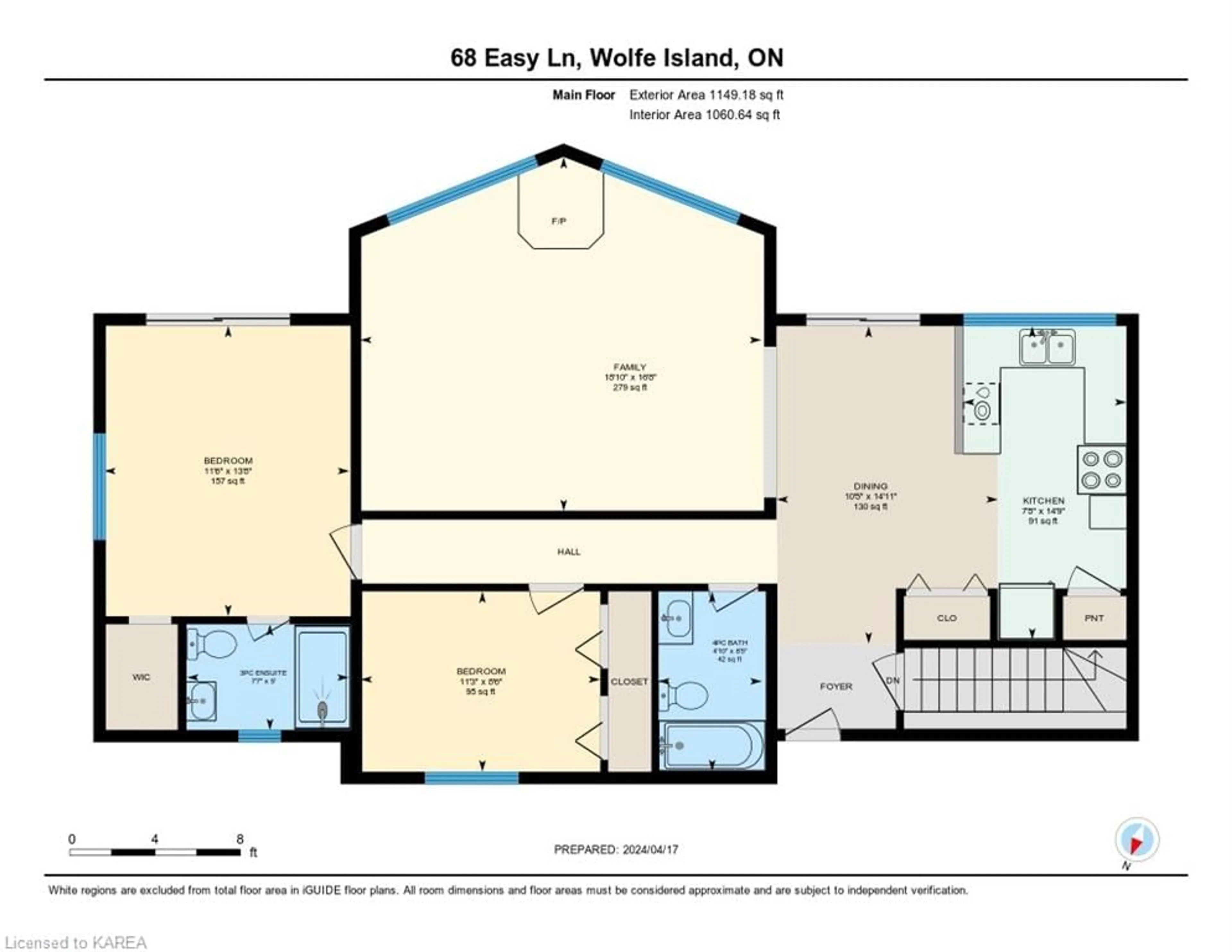 Floor plan for 68 Easy Lane, Wolfe Island Ontario K0H 2Y0