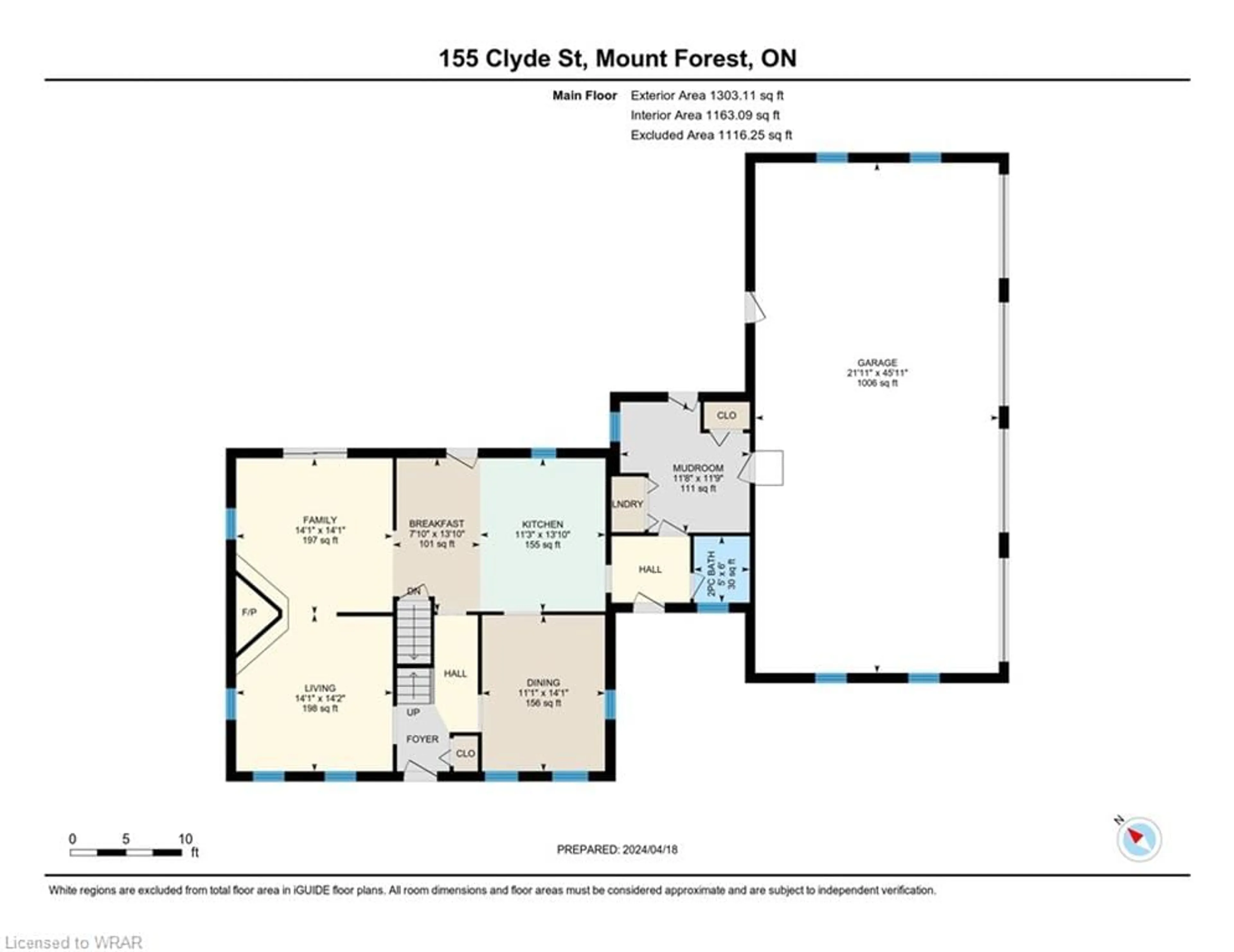Floor plan for 155 Clyde St, Mount Forest Ontario N0G 2L3