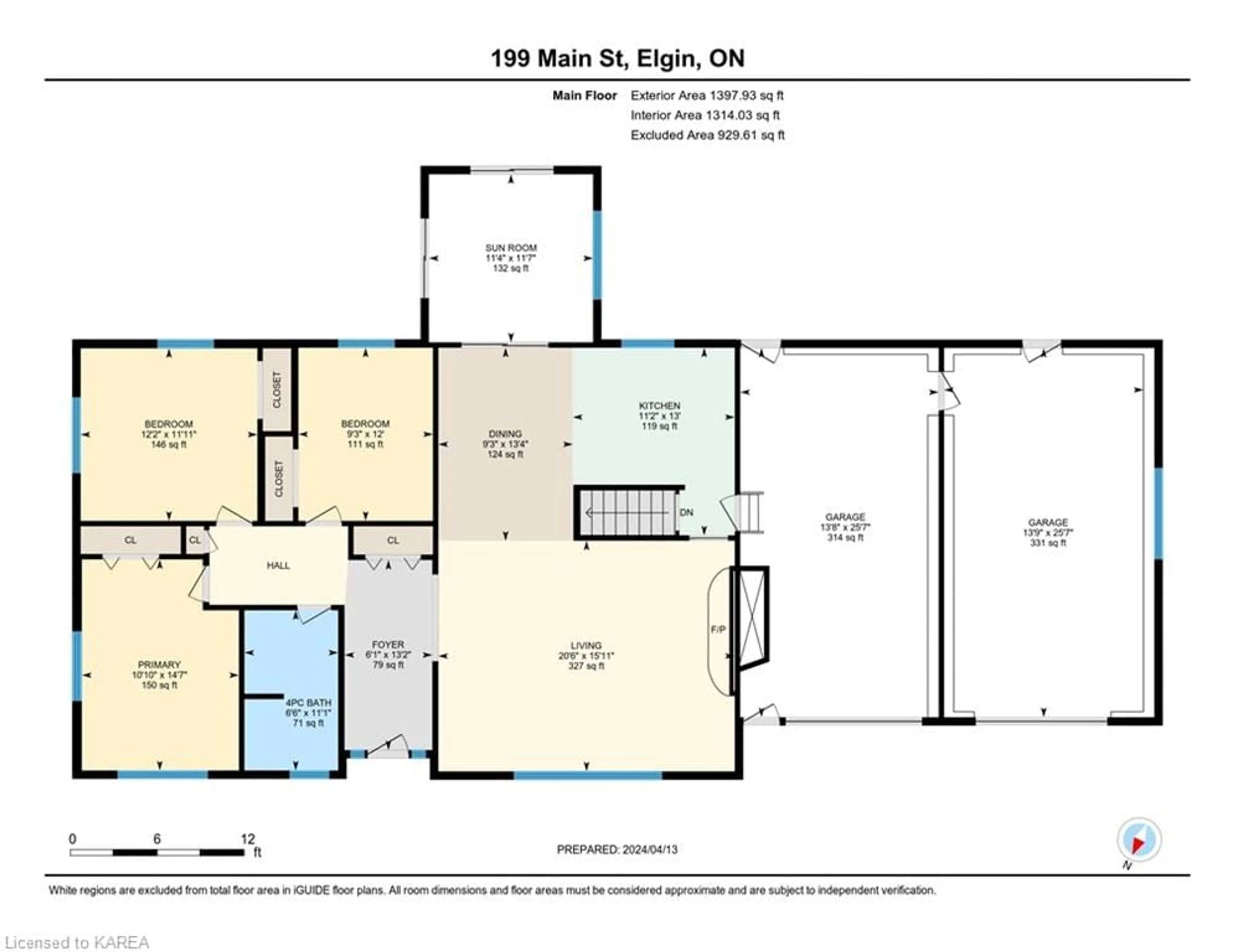 Floor plan for 199 Main St, Elgin Ontario K0G 1E0