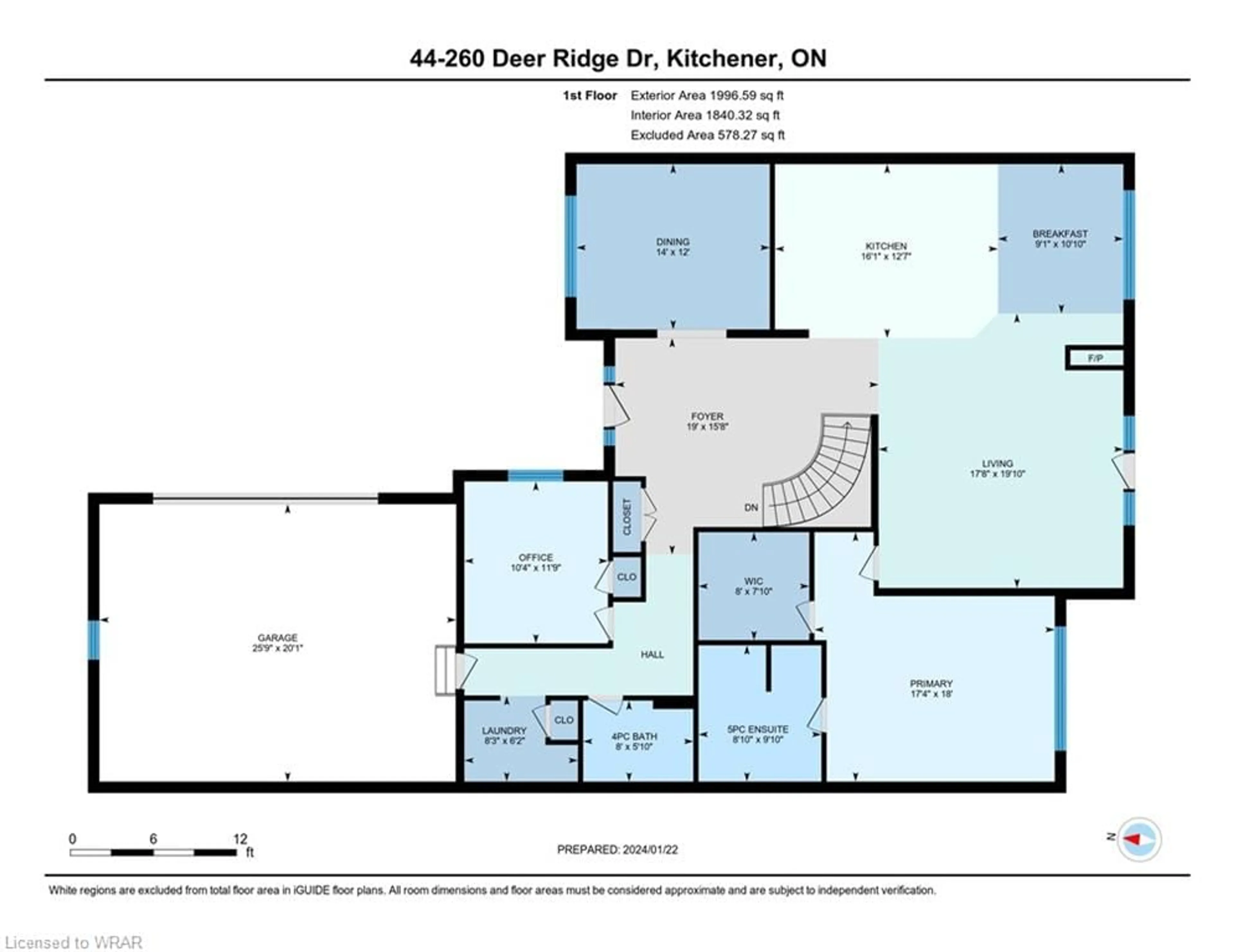 Floor plan for 260 Deer Ridge Dr #44, Kitchener Ontario N2P 2M3