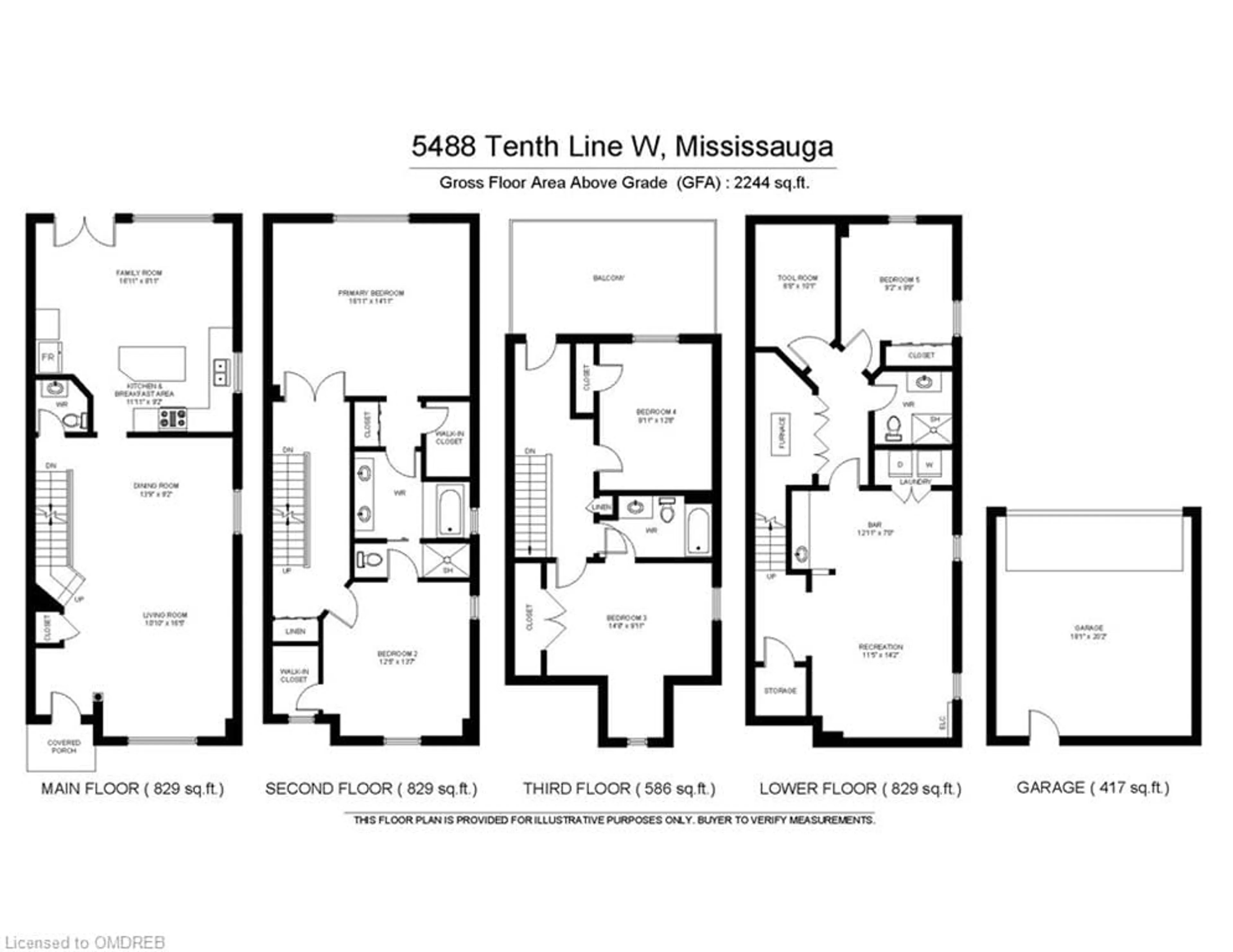Floor plan for 5488 Tenth Line, Mississauga Ontario L5M 0G5