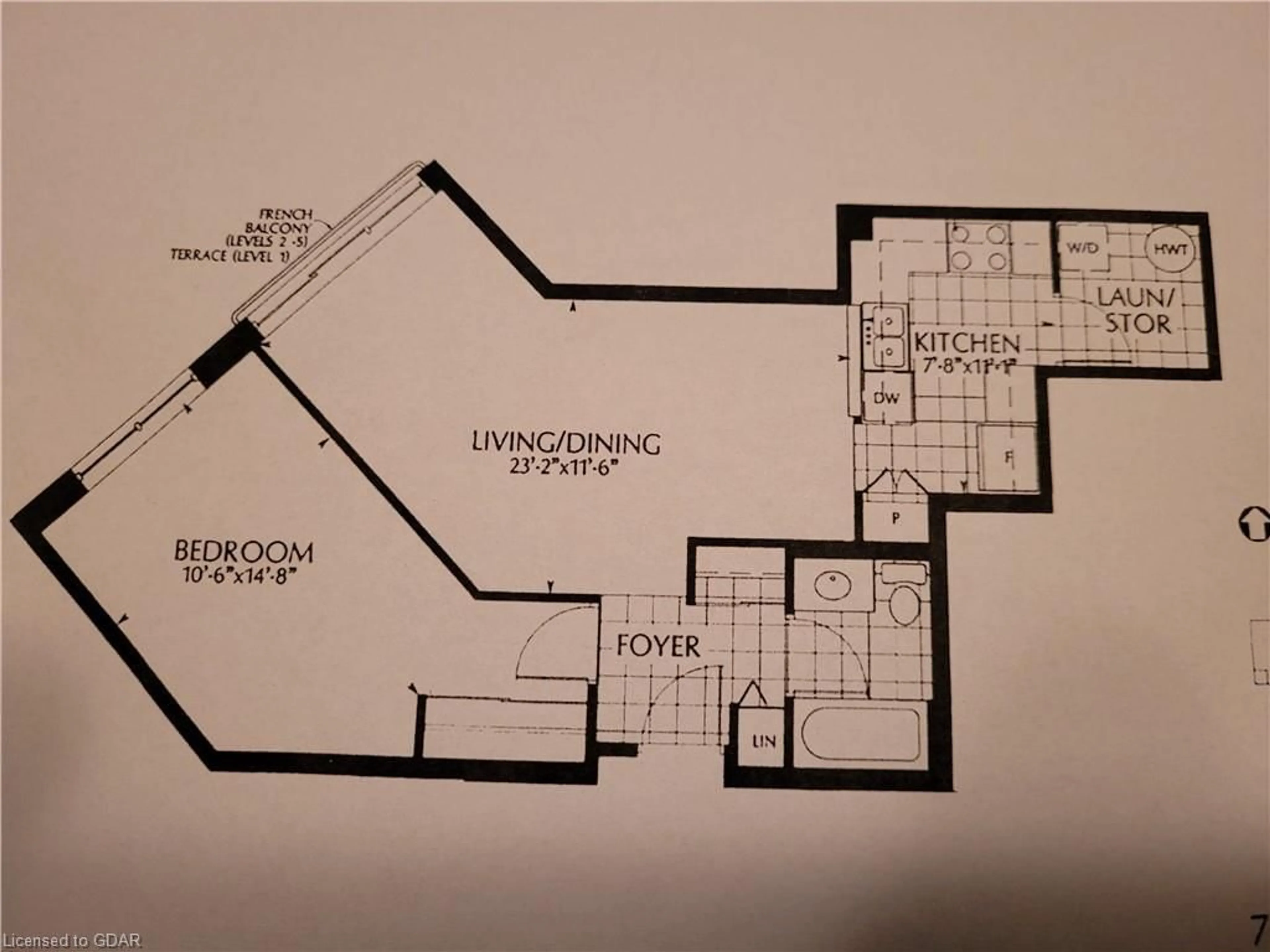 Floor plan for 20 St George St #207, Kitchener Ontario N2G 2S7