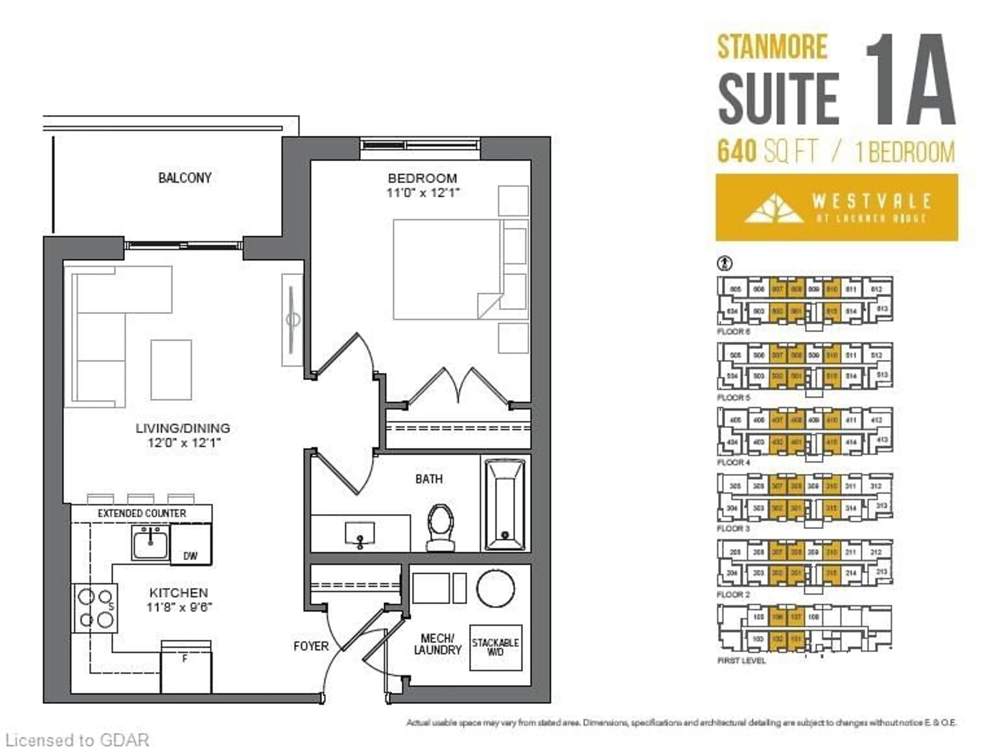 Floor plan for 1000 Lackner Pl #407, Kitchener Ontario N2A 4A8