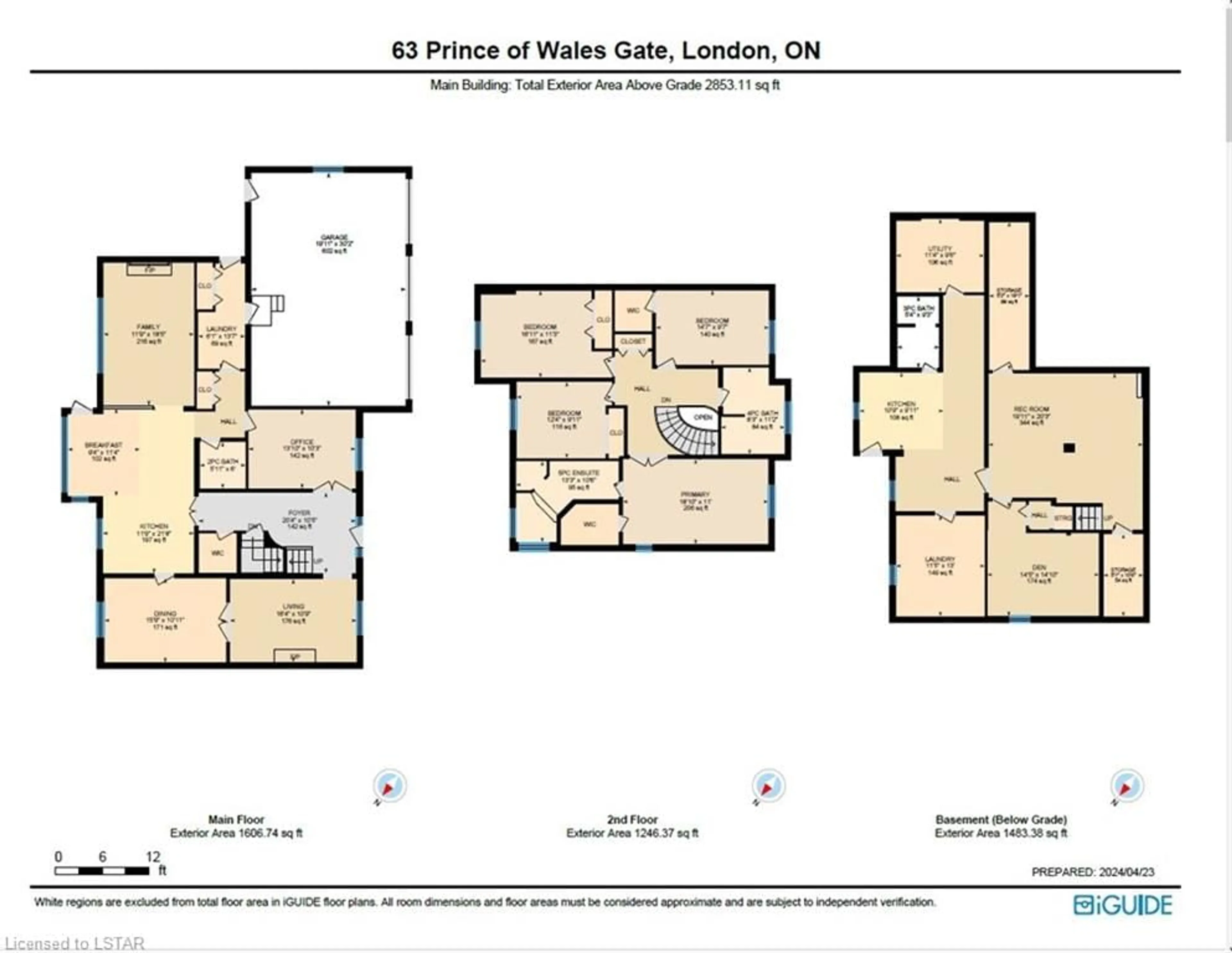 Floor plan for 63 Prince Of Wales Gate, London Ontario N6H 5M2