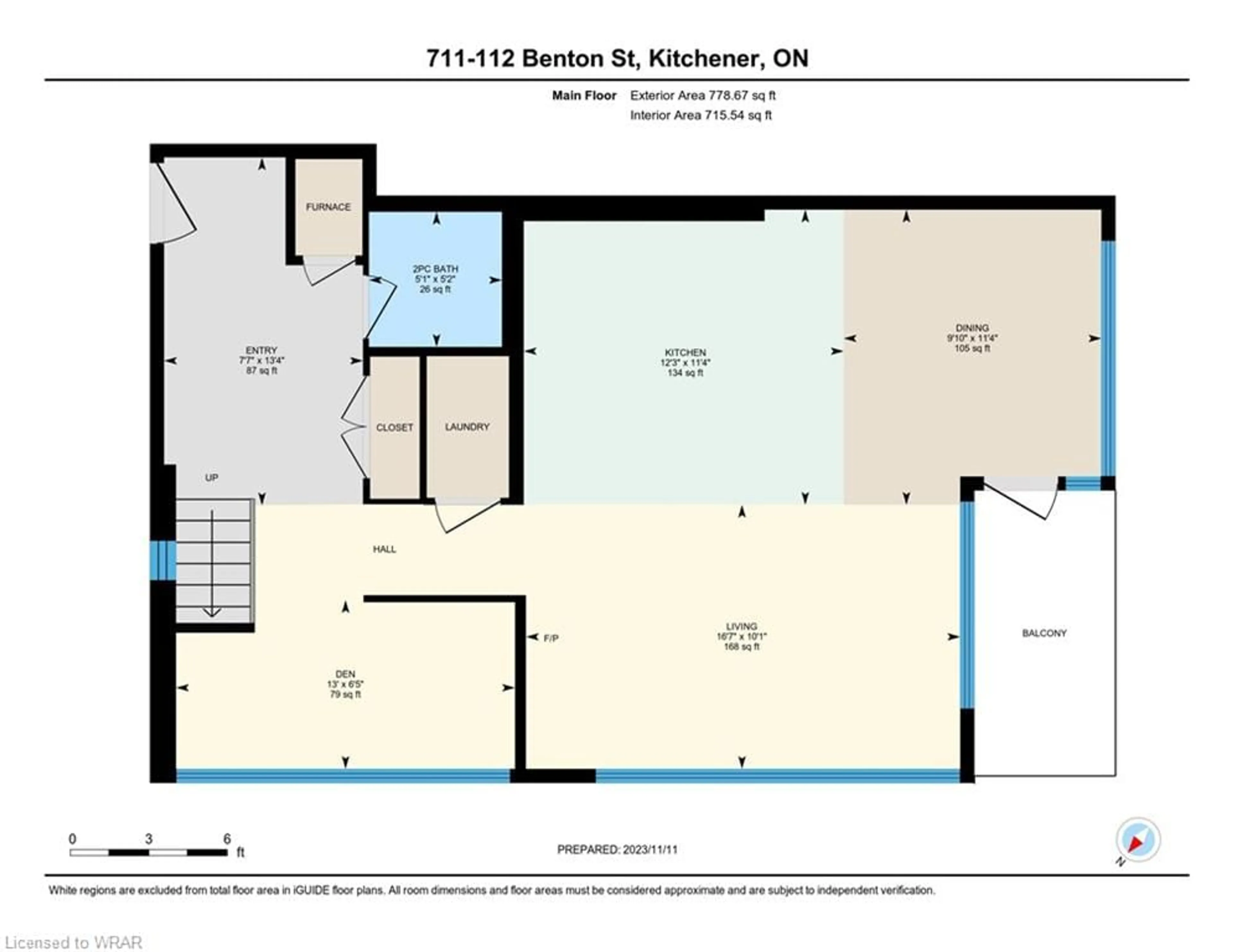 Floor plan for 112 Benton St #711, Kitchener Ontario N2G 3H6