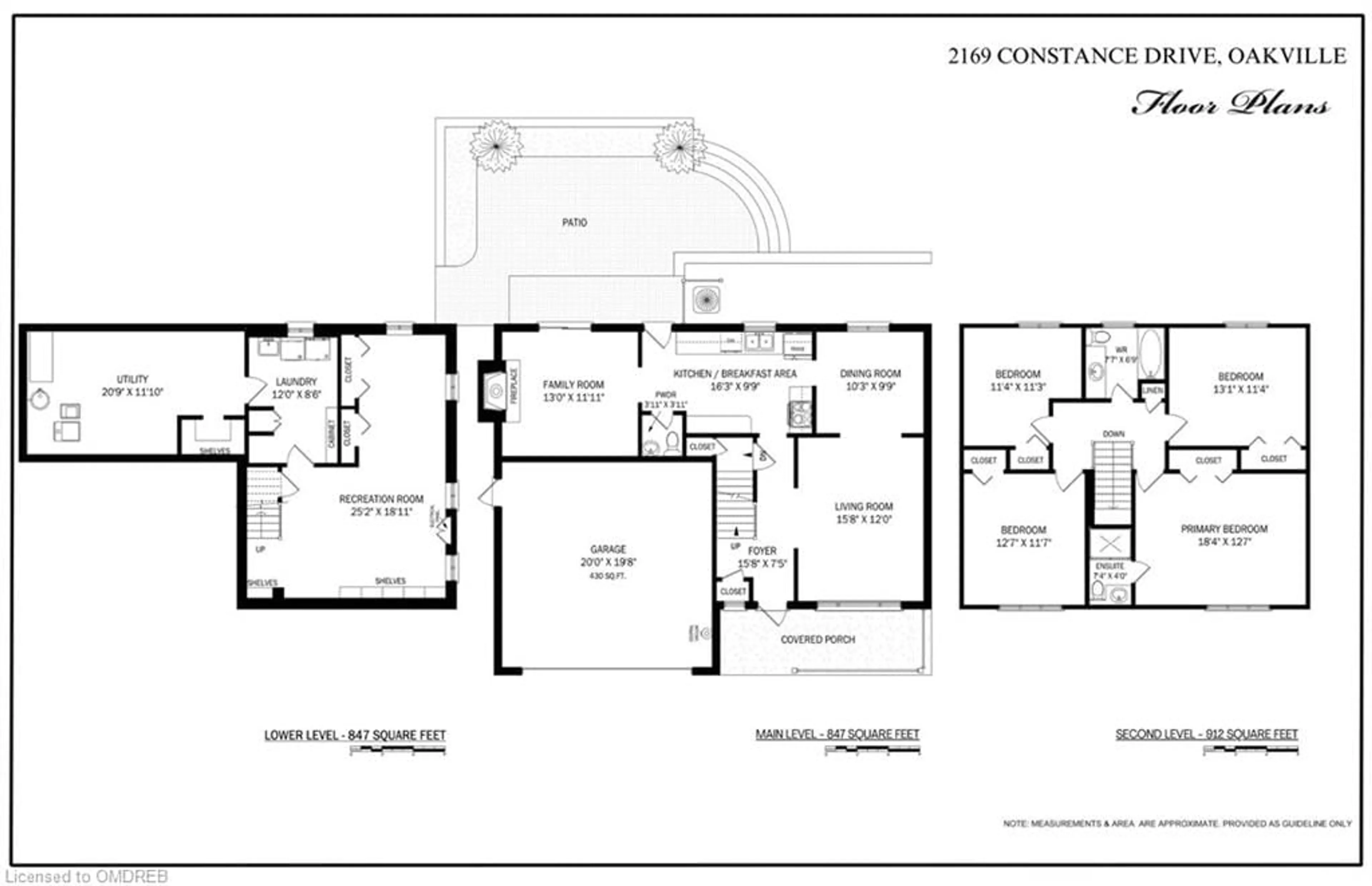 Floor plan for 2169 Constance Dr, Oakville Ontario L6J 5L2