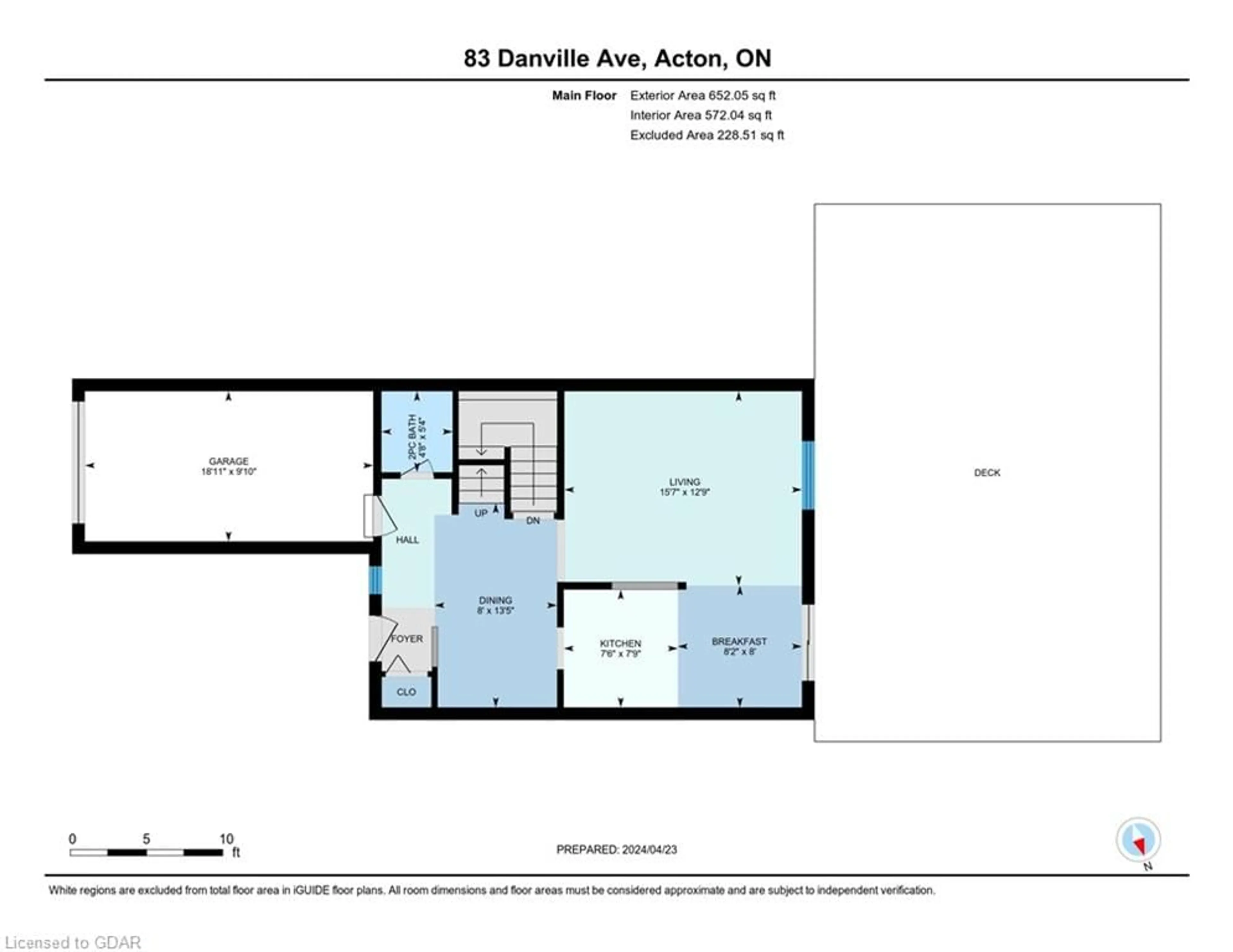 Floor plan for 83 Danville Ave, Acton Ontario L7J 2W2