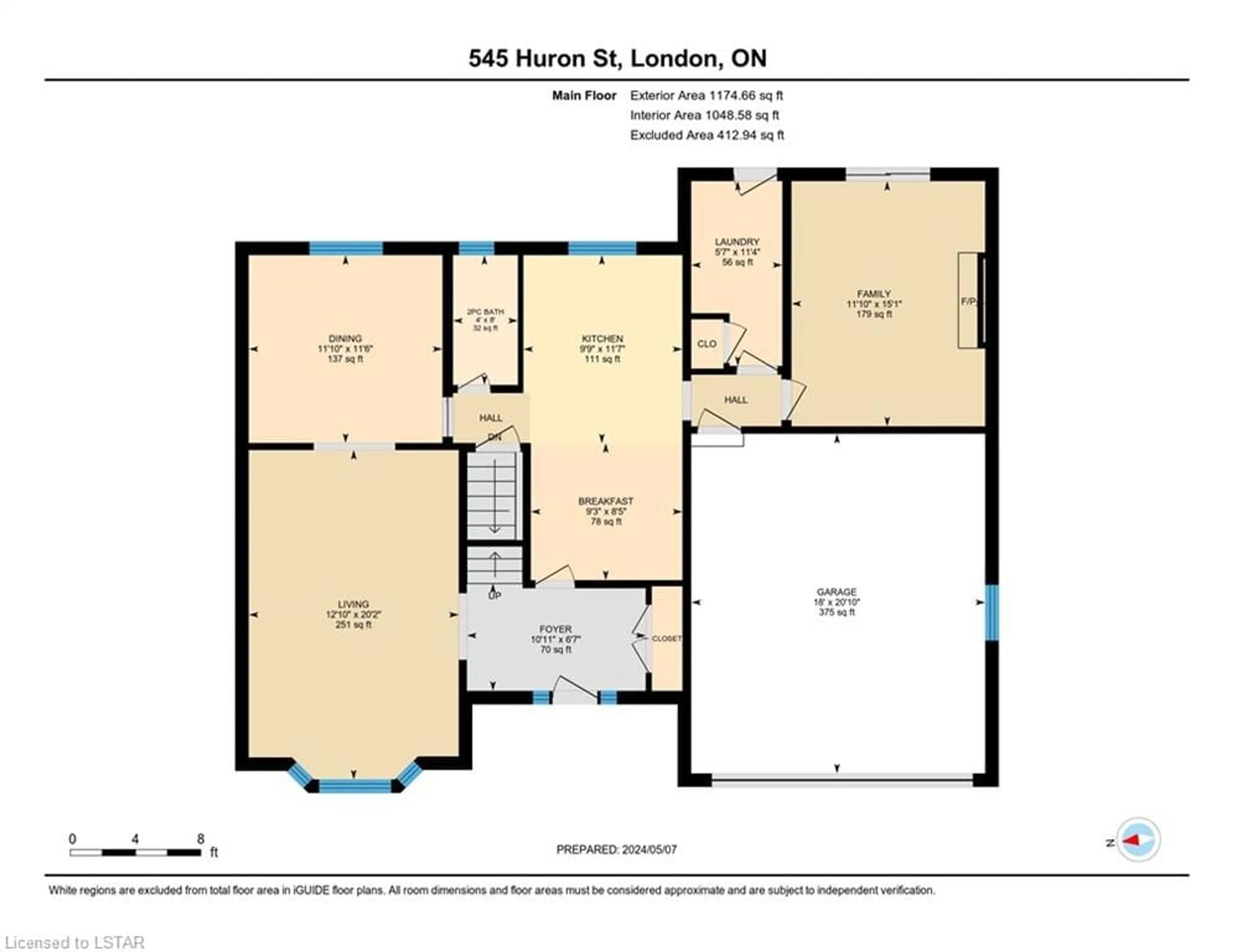 Floor plan for 545 Huron St, London Ontario N5Y 4J6