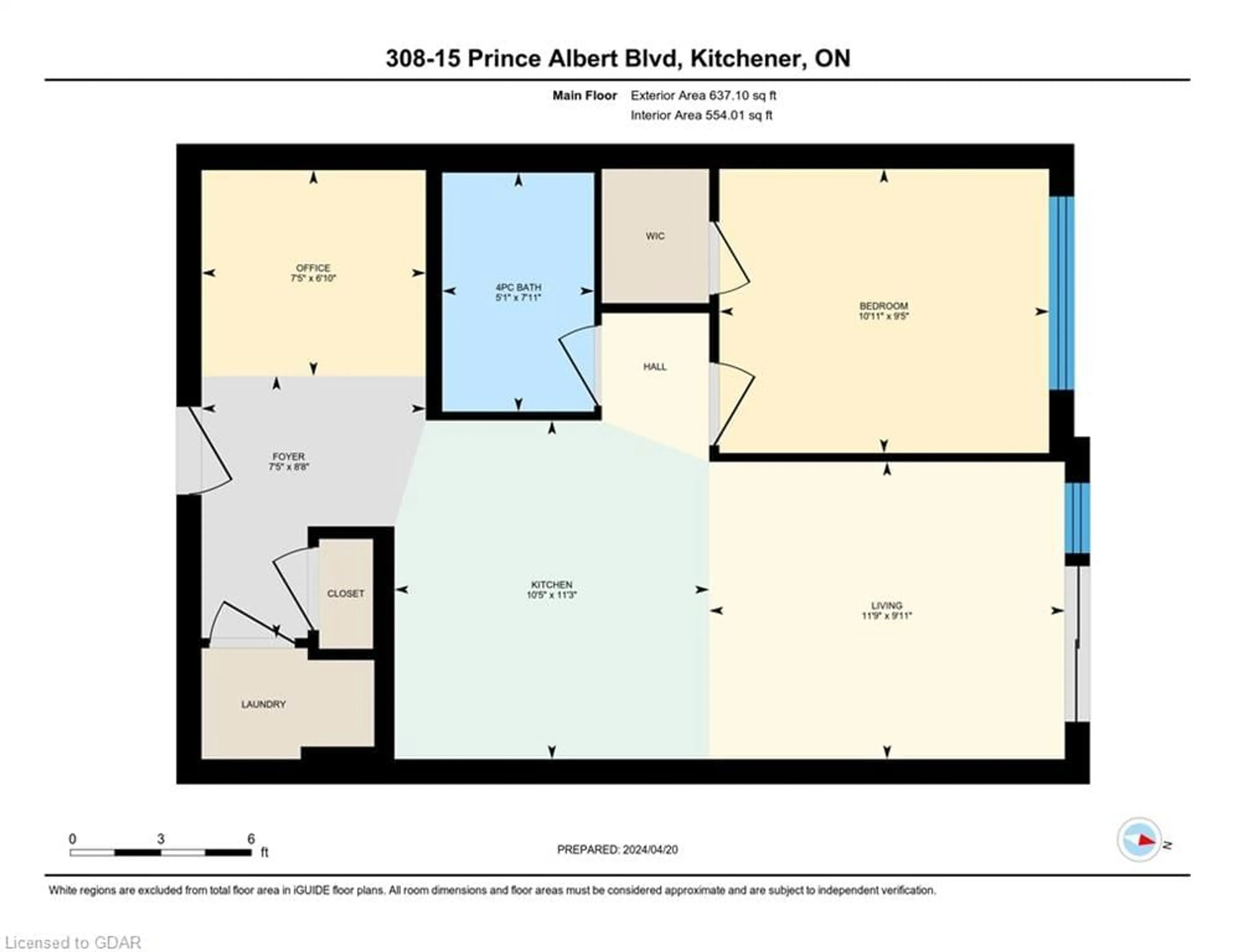 Floor plan for 15 Prince Albert Blvd #308, Kitchener Ontario N2H 0C2