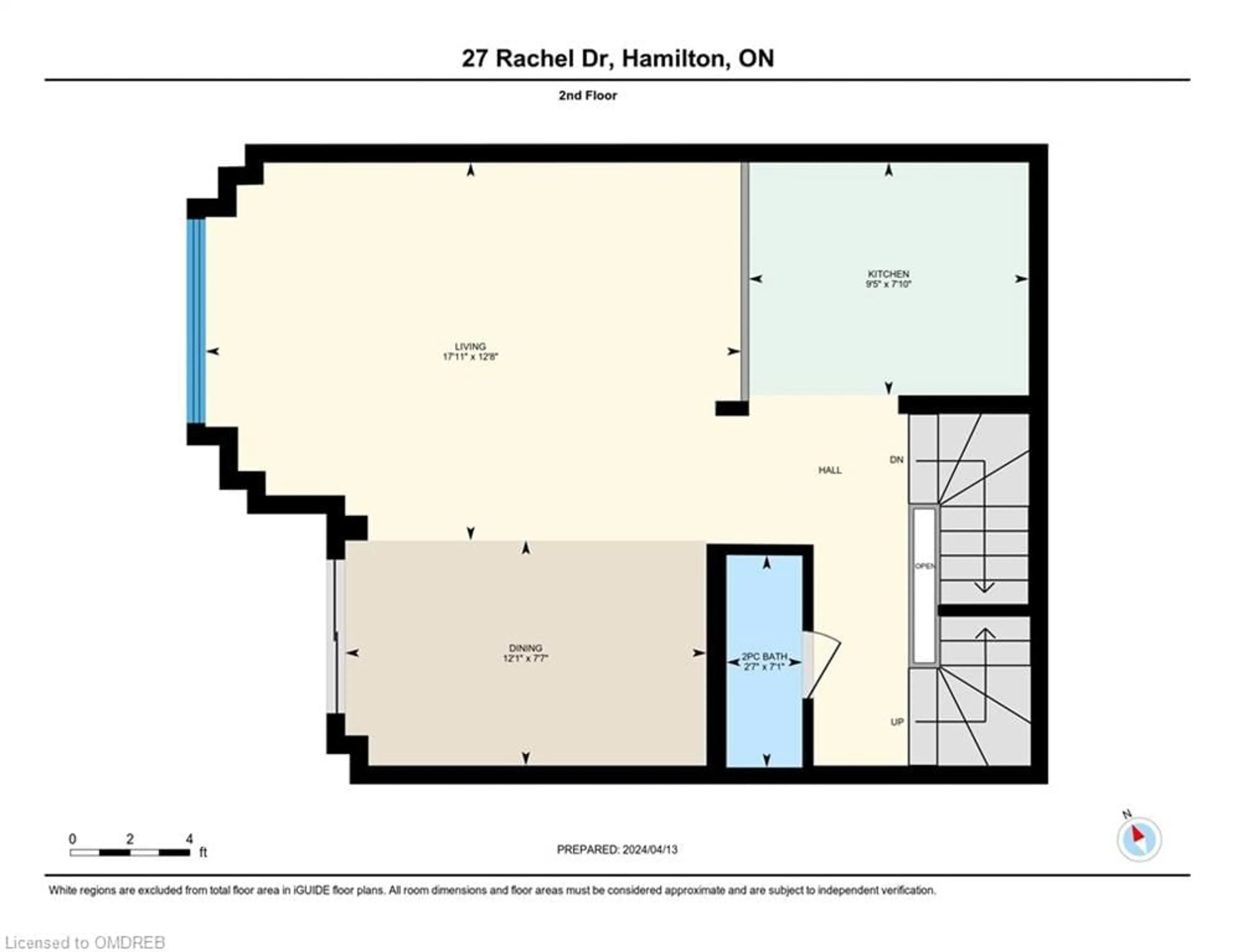 Floor plan for 27 Rachel Dr #44, Stoney Creek Ontario L8E 0K6