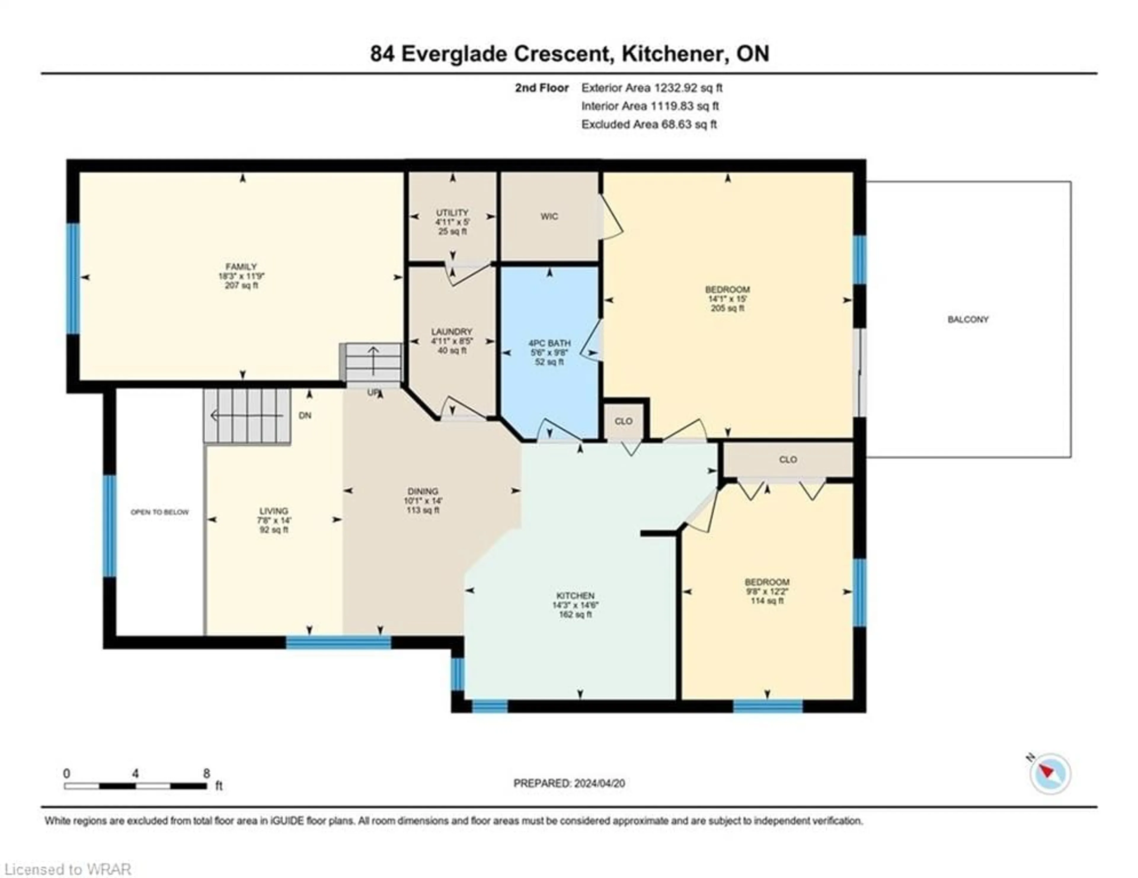 Floor plan for 84 Everglade Cres, Kitchener Ontario N2E 3Y5