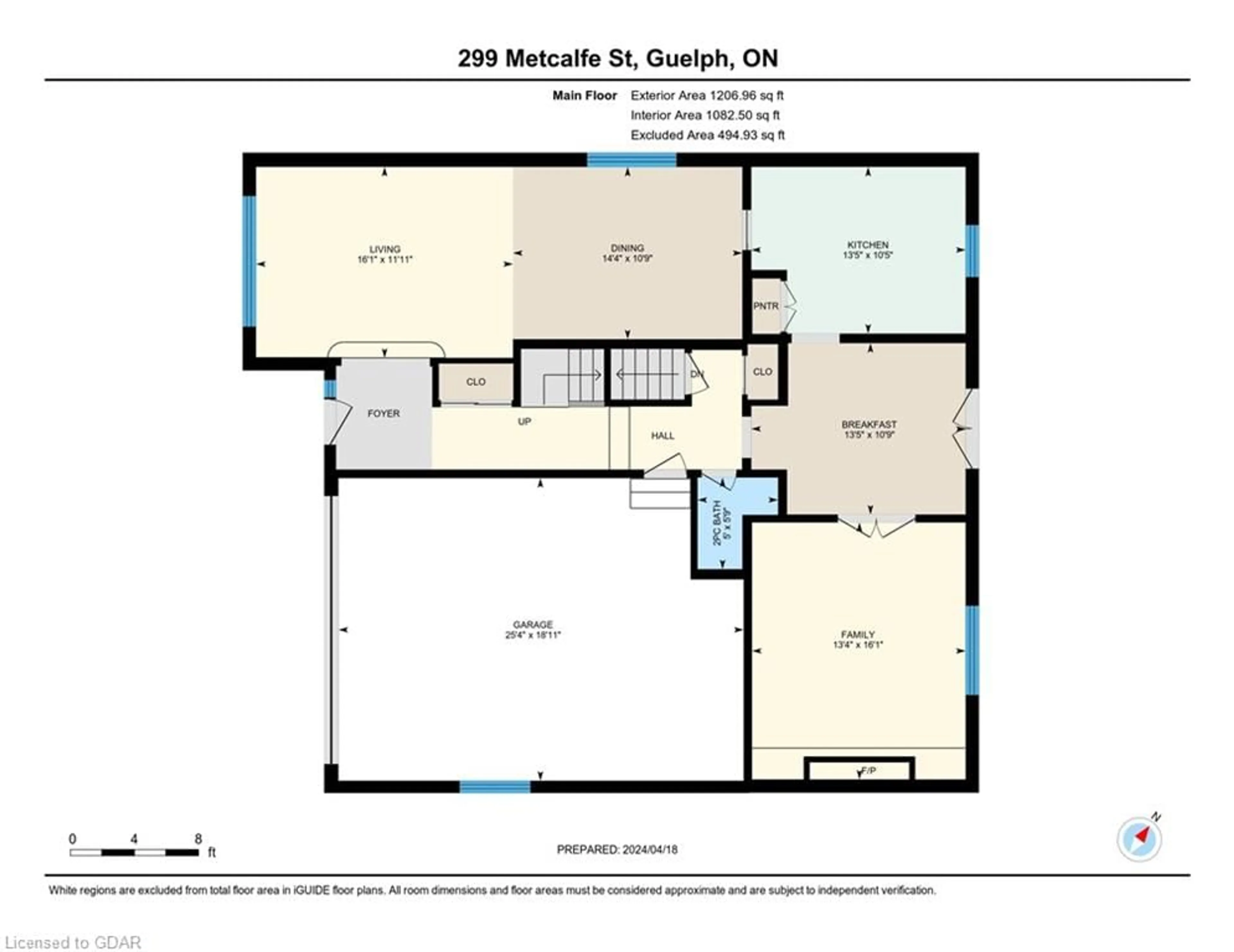 Floor plan for 299 Metcalfe St, Guelph Ontario N1E 4Z2