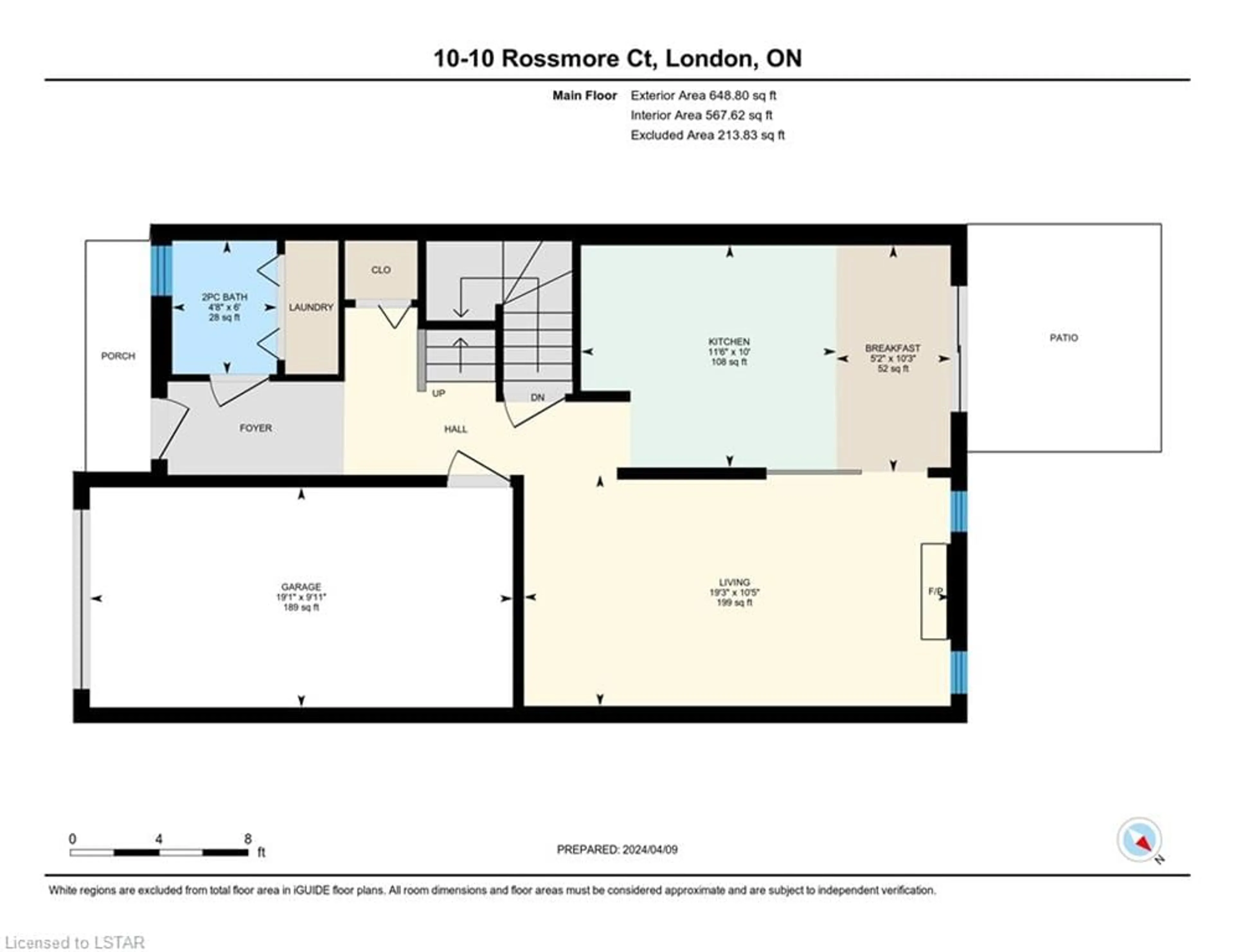 Floor plan for 10 Rossmore Crt #10, London Ontario N6C 6A3