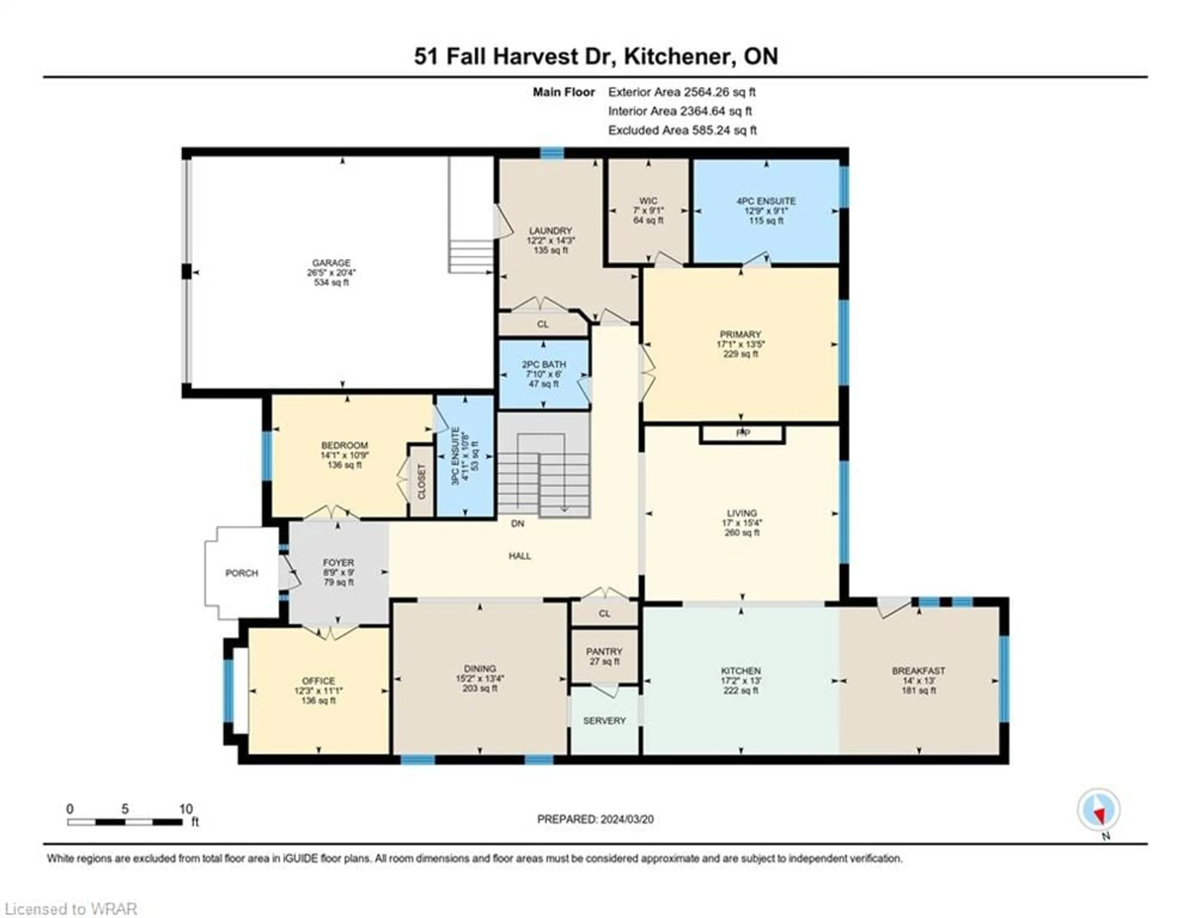 Floor plan for 51 Fall Harvest Drive, Kitchener Ontario N2P 0G6