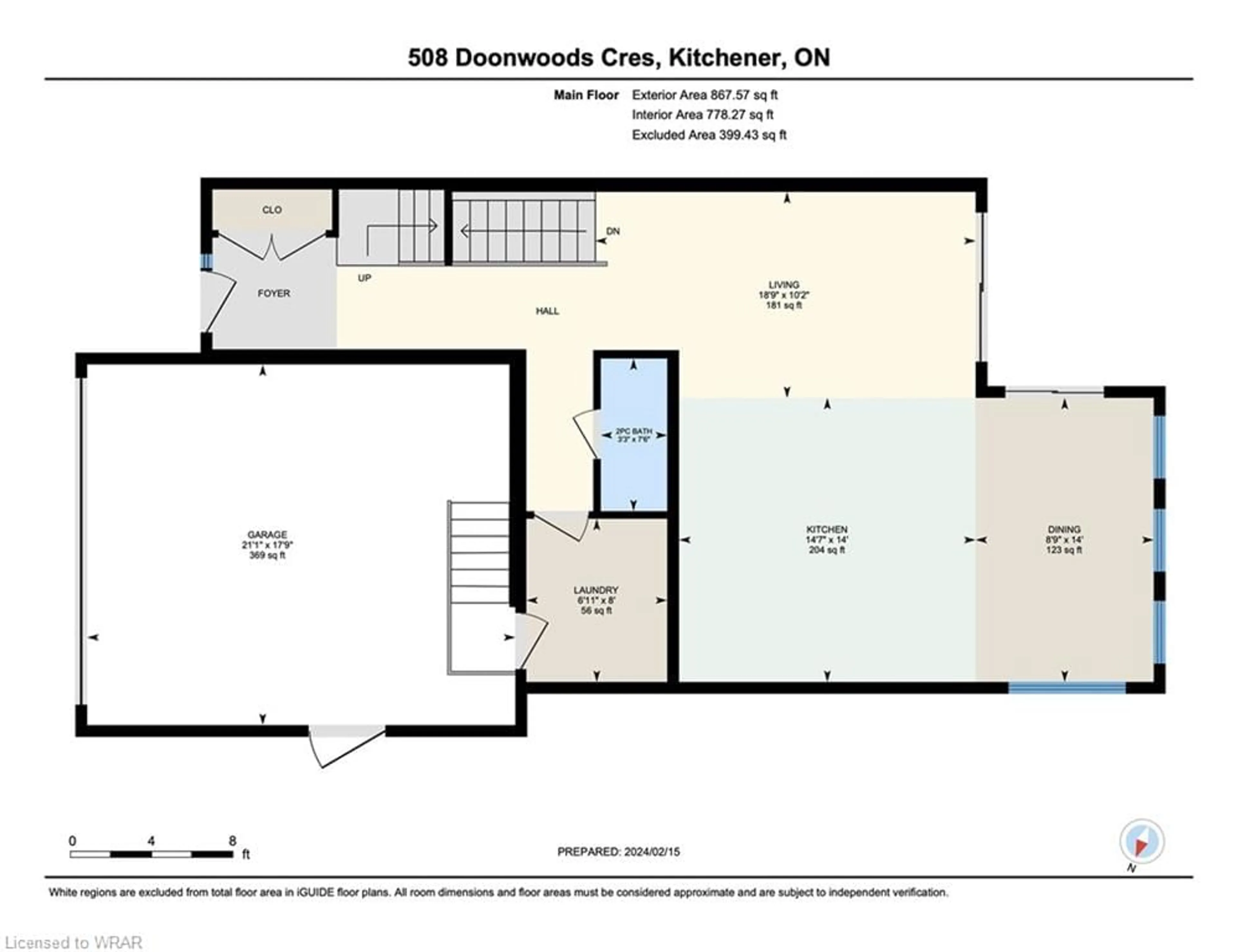 Floor plan for 508 Doonwoods Cres, Kitchener Ontario N2P 0E5