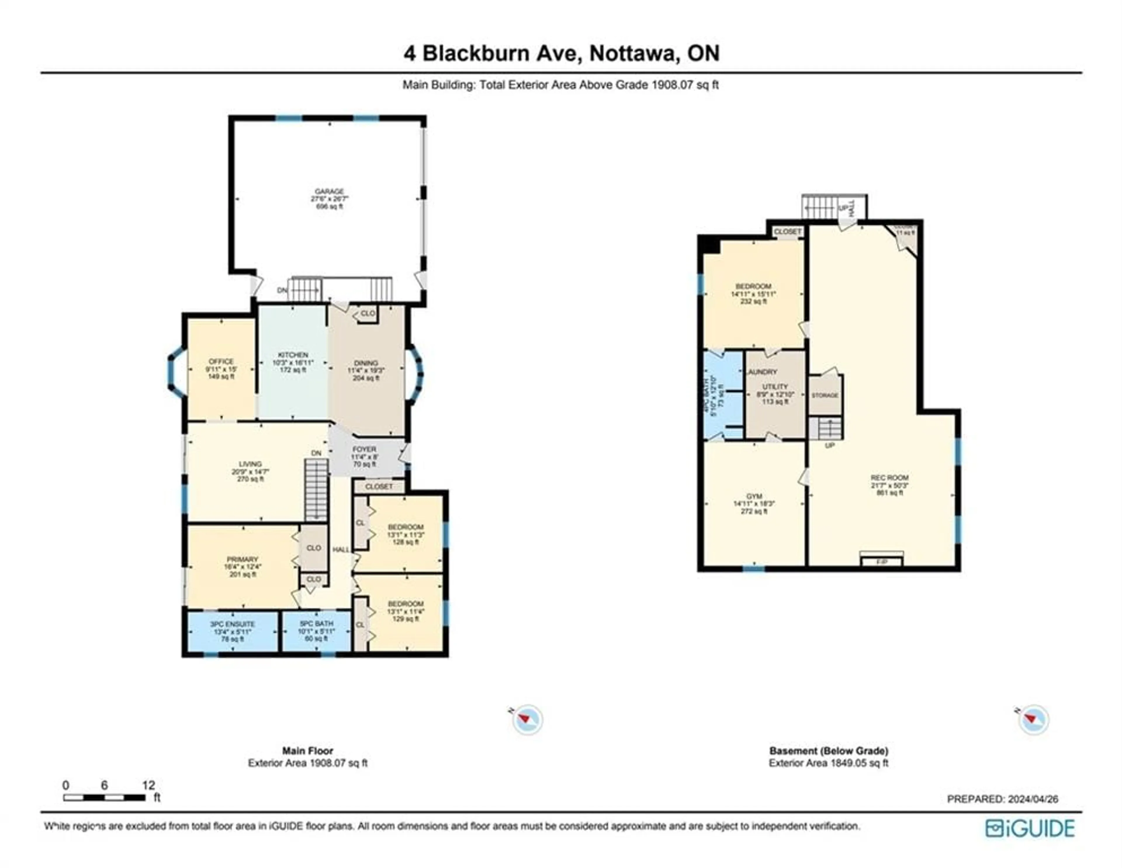 Floor plan for 4 Blackburn Ave, Nottawa Ontario L0M 1P0