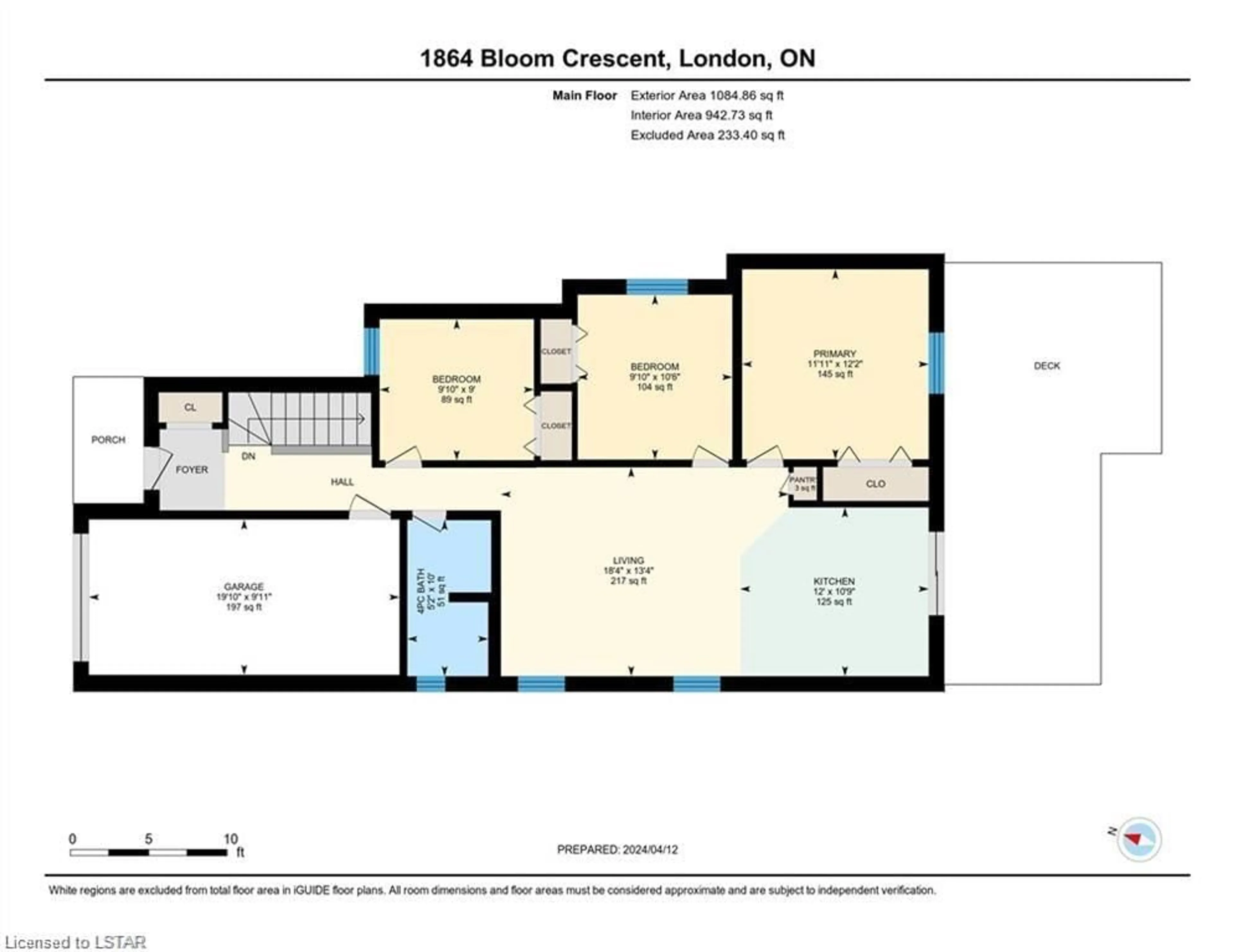 Floor plan for 1864 Bloom Cres, London Ontario N5X 4N2