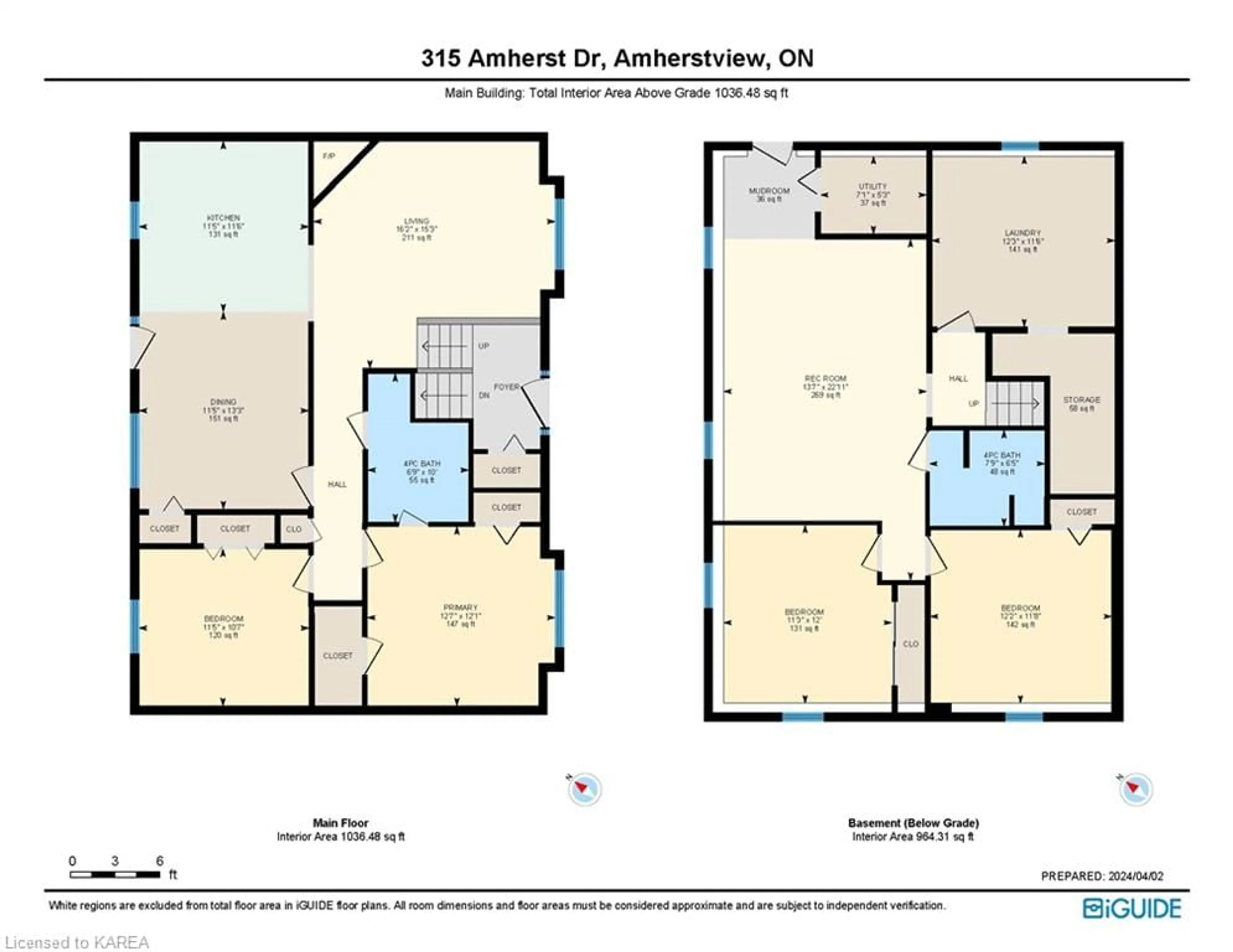 Floor plan for 315 Amherst Dr, Amherstview Ontario K7N 1V3