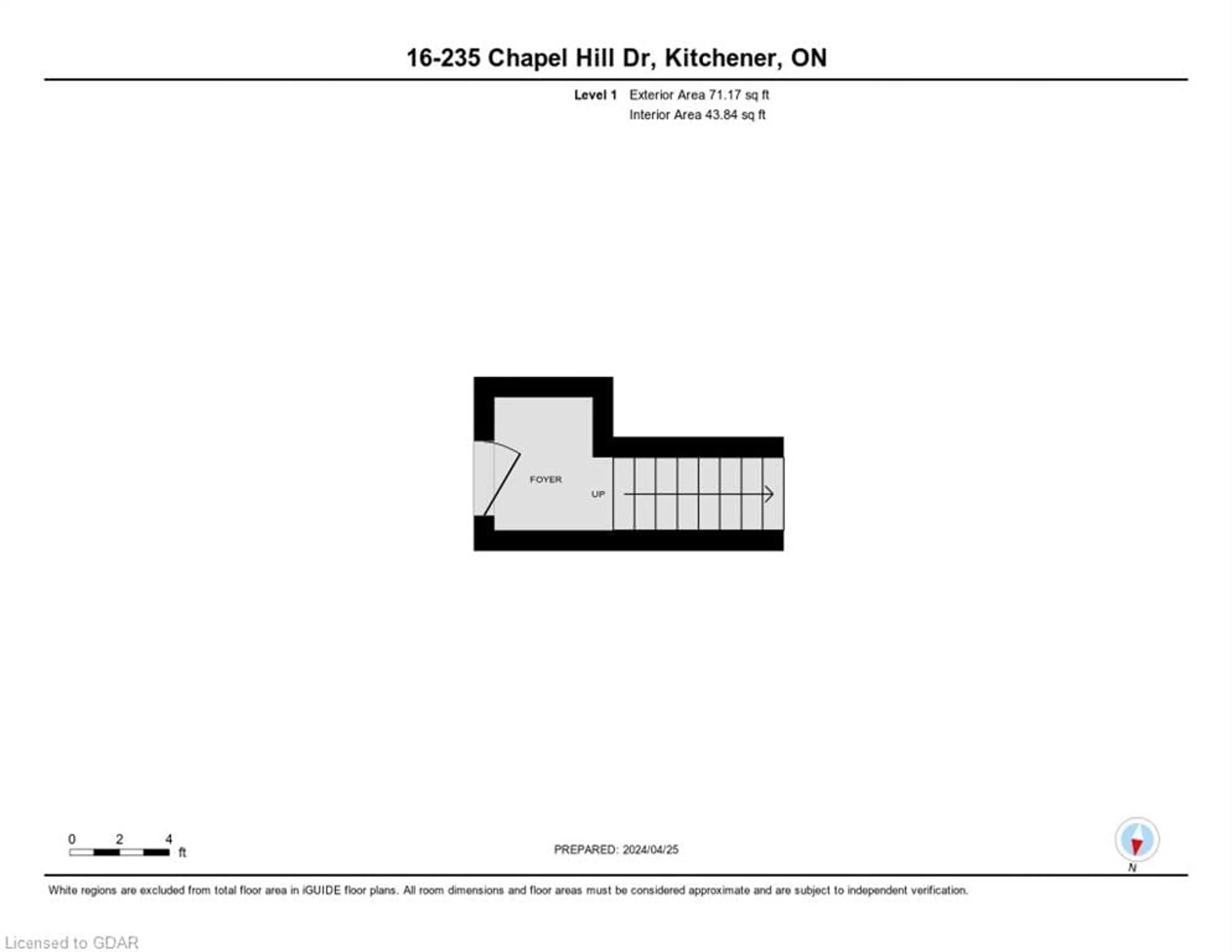 Floor plan for 235 Chapel Hill Dr #16, Kitchener Ontario N2R 1N3