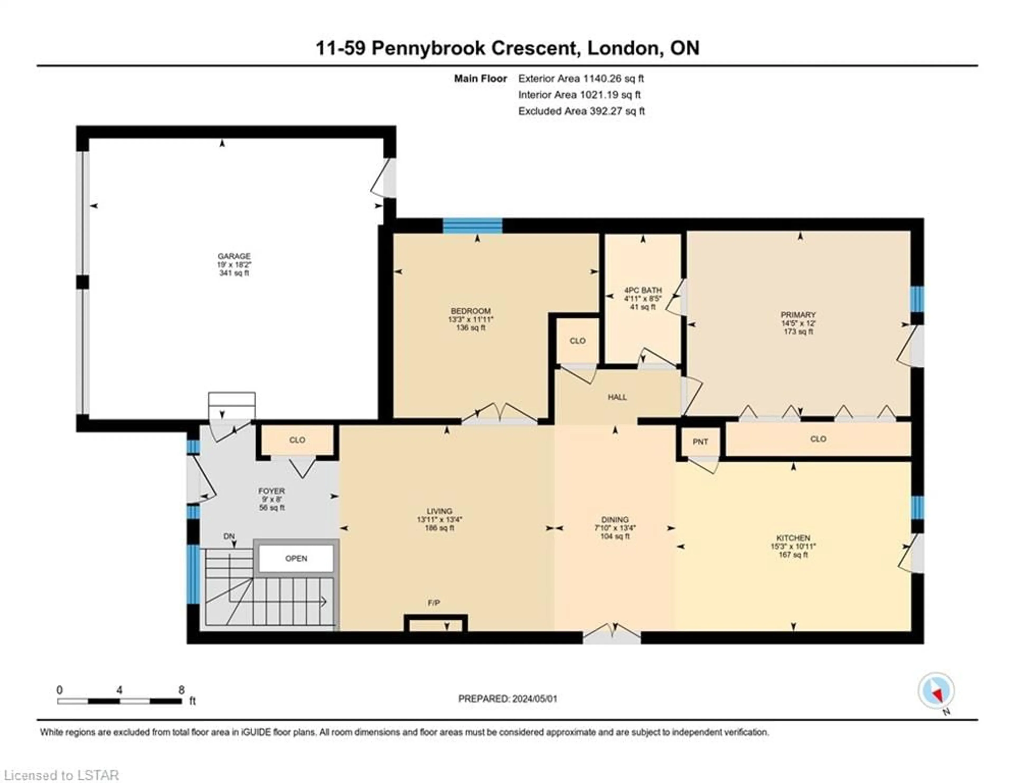 Floor plan for 59 Pennybrook Cres #11, London Ontario N5X 4C3