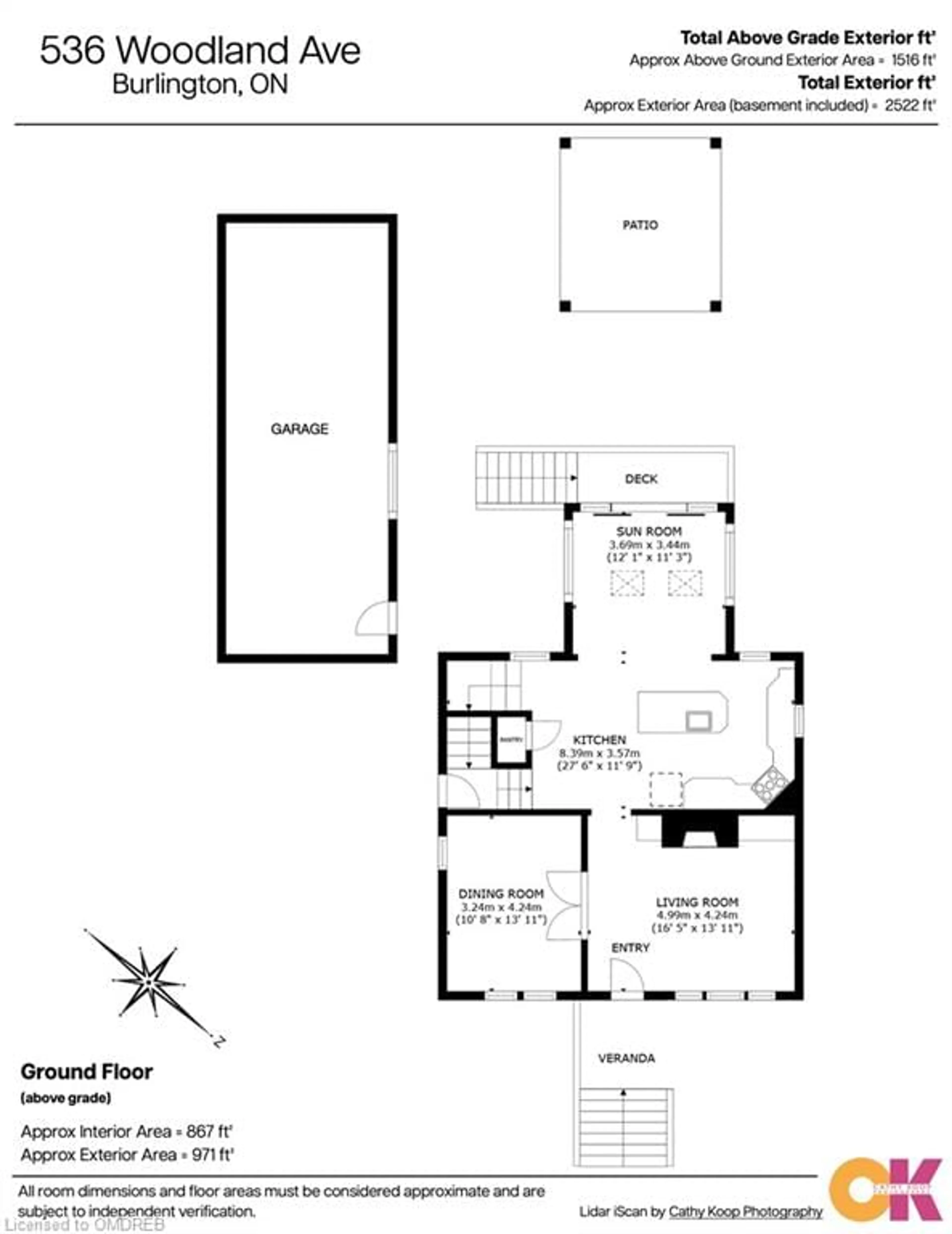Floor plan for 536 Woodland Ave, Burlington Ontario L7R 2S4