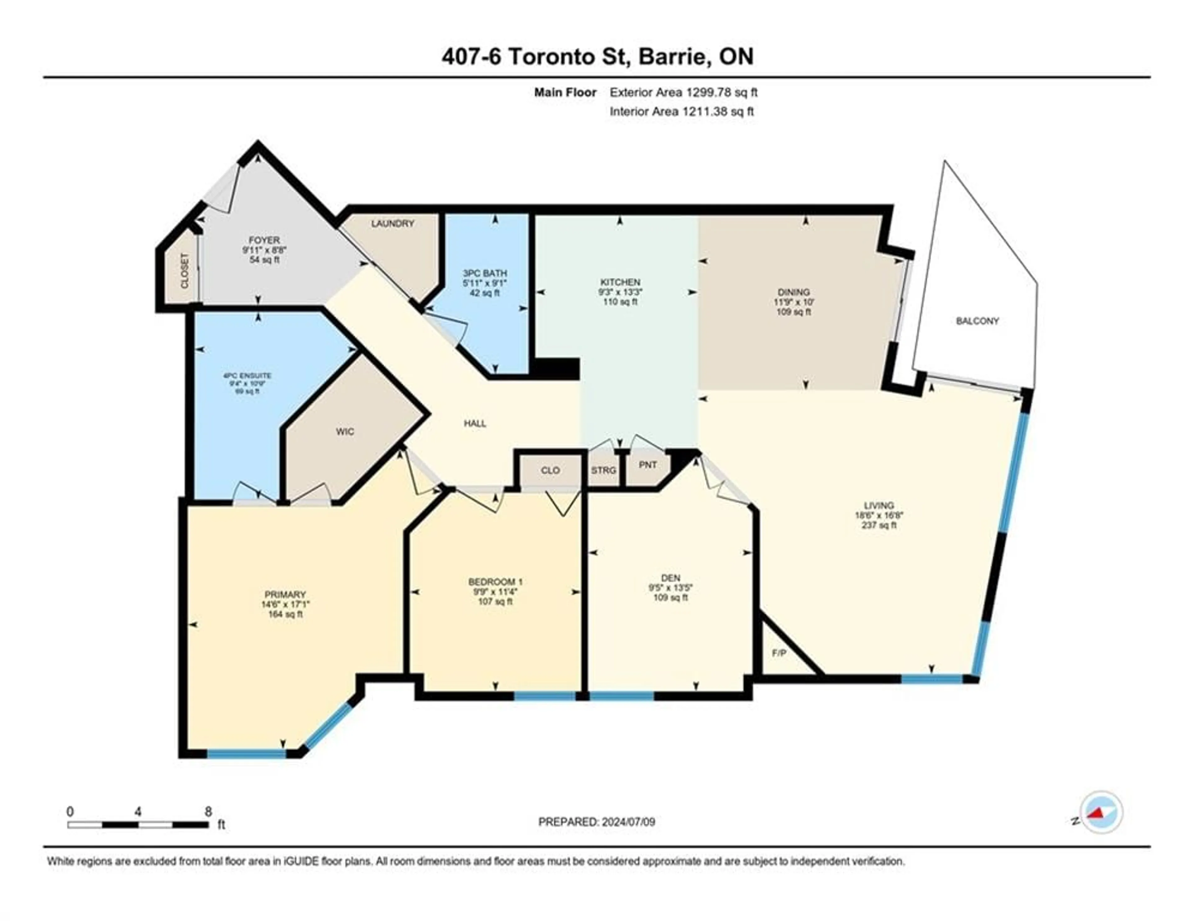 Floor plan for 6 Toronto St #407, Barrie Ontario L4N 9R2