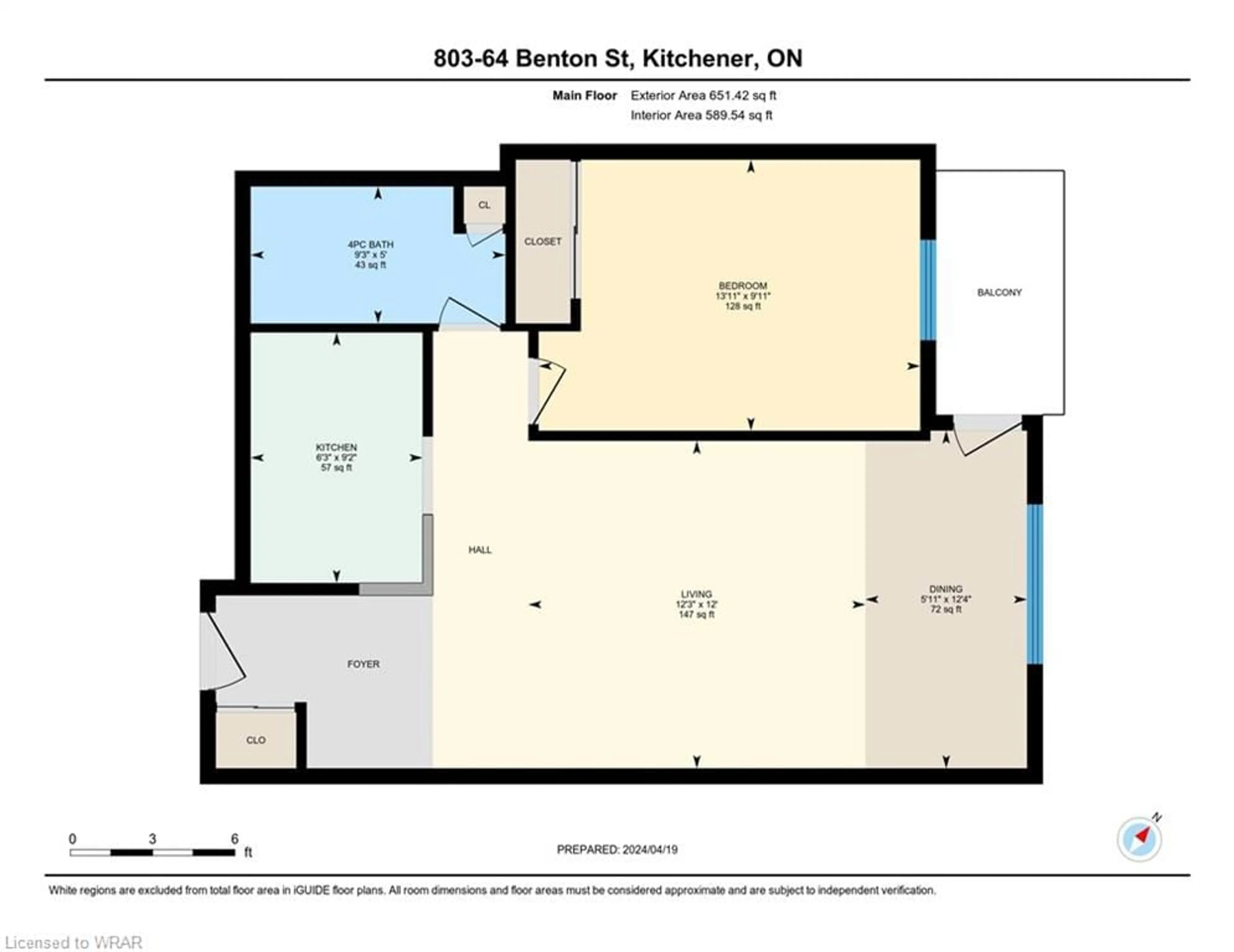 Floor plan for 64 Benton St #803, Kitchener Ontario N2G 4L9