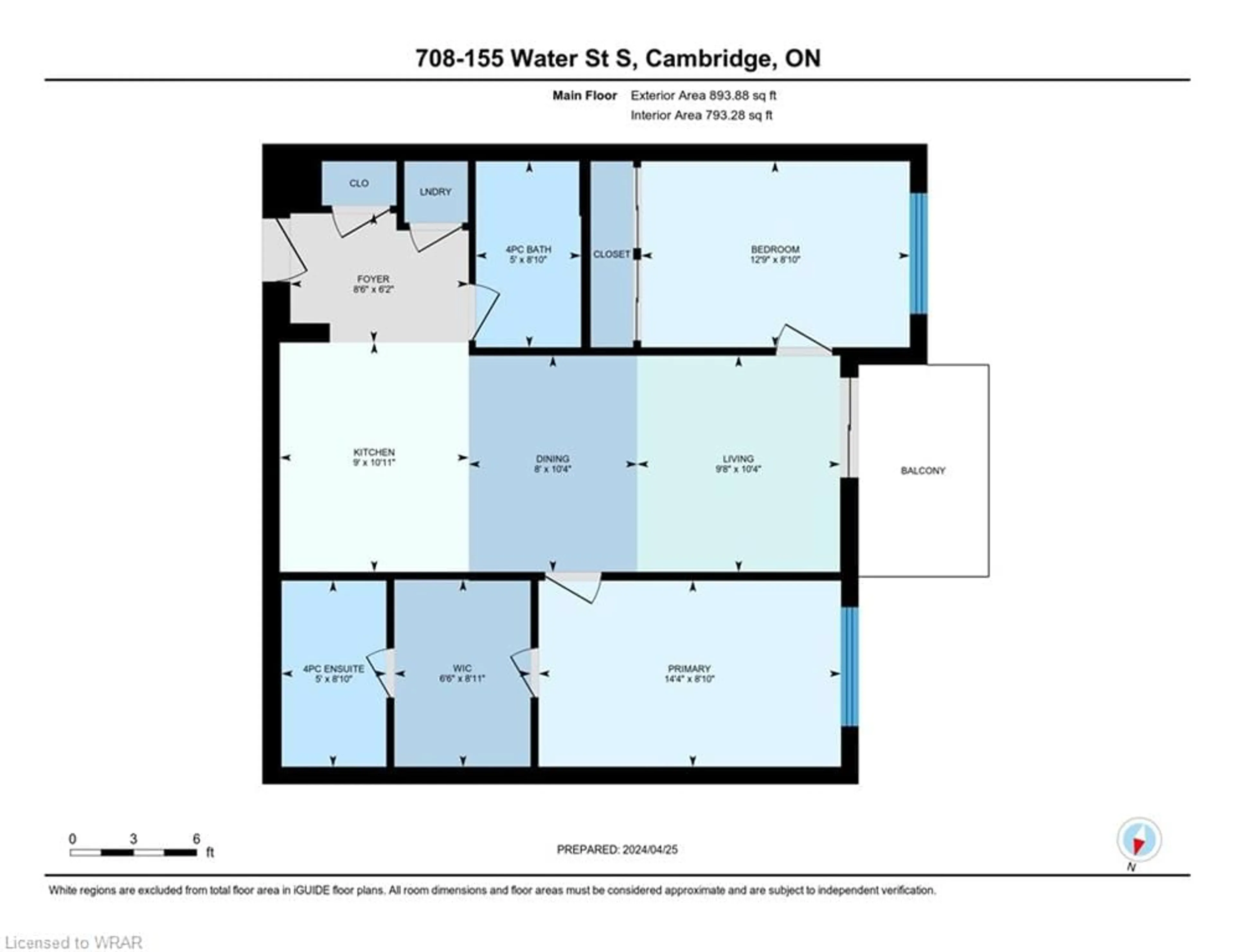 Floor plan for 155 Water St #708, Cambridge Ontario N1R 3E3