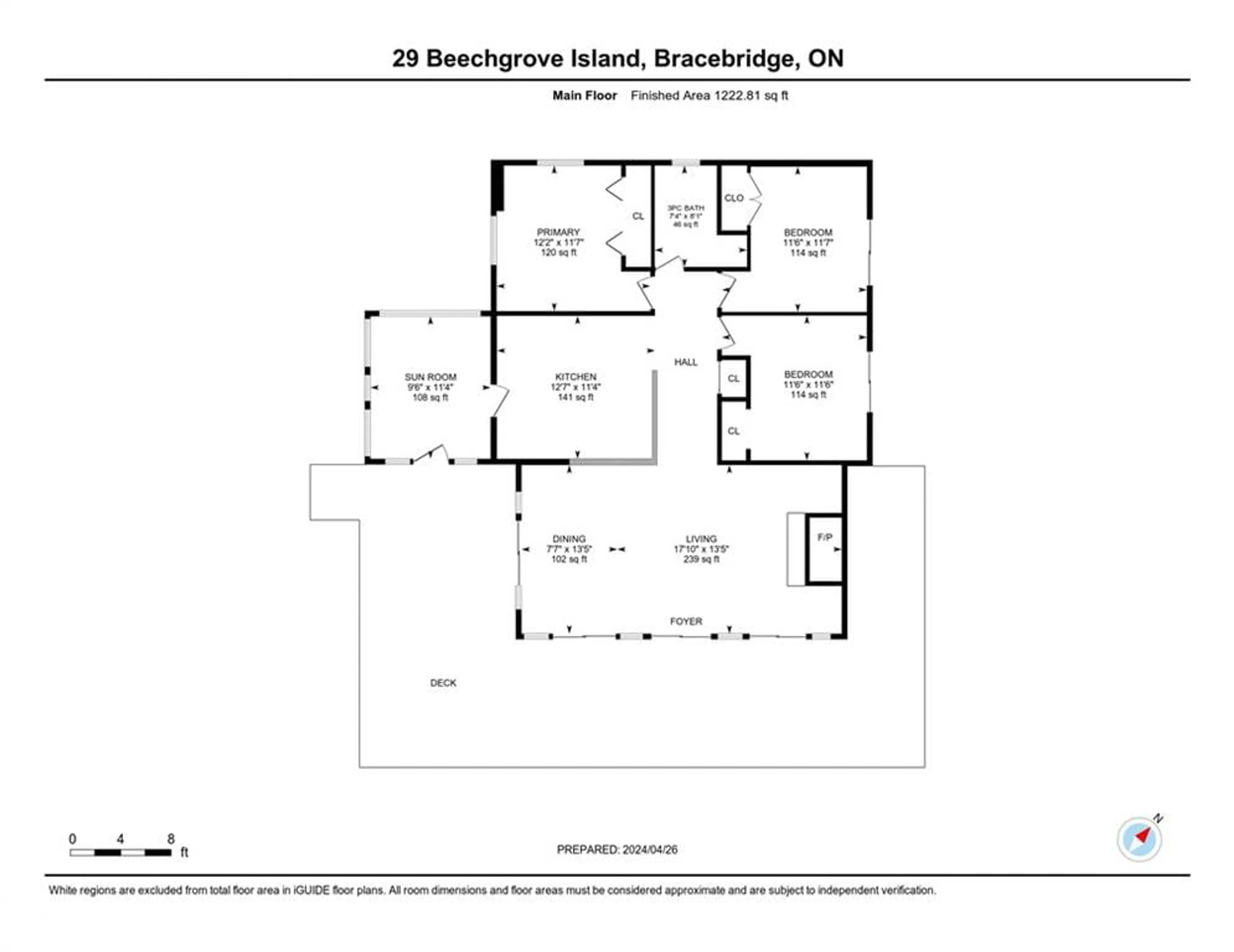 Floor plan for 29 Beachgrove Island 33lm, Gravenhurst Ontario P1P 1R2