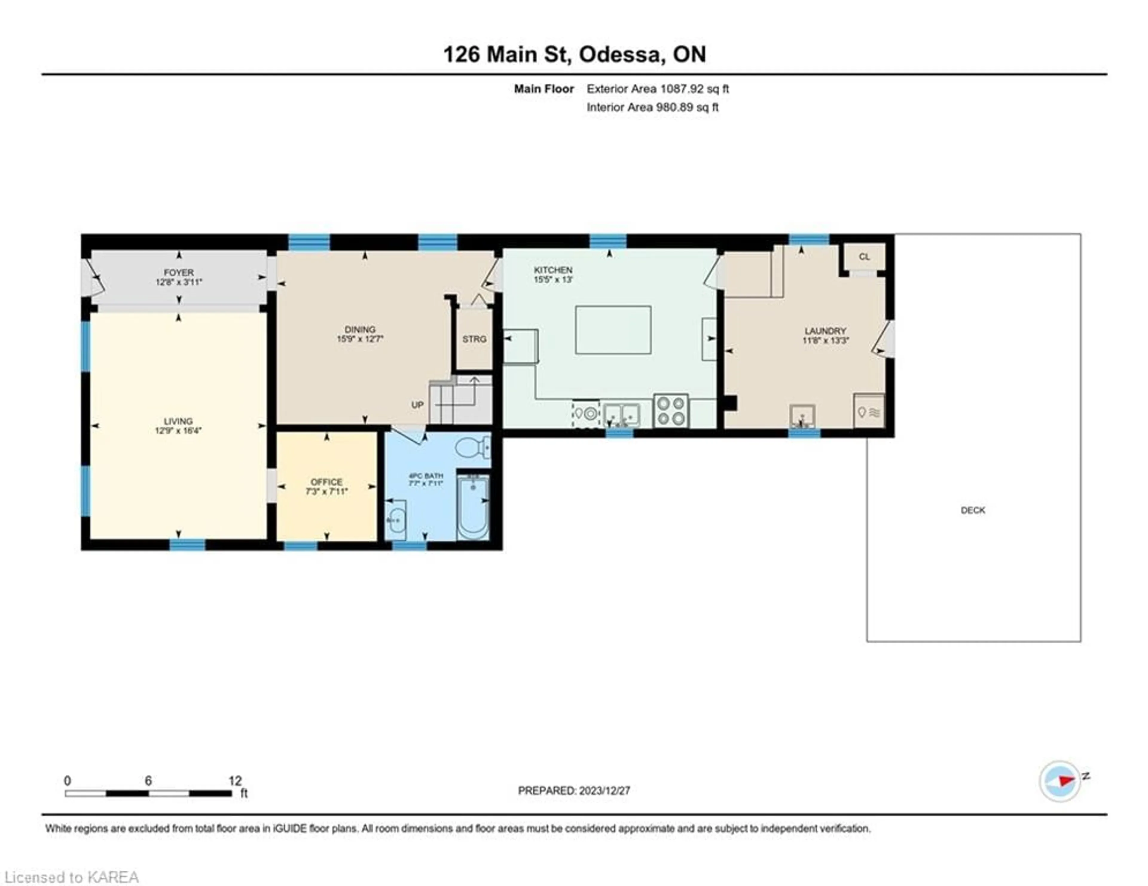 Floor plan for 126 Main St, Odessa Ontario K0H 2H0