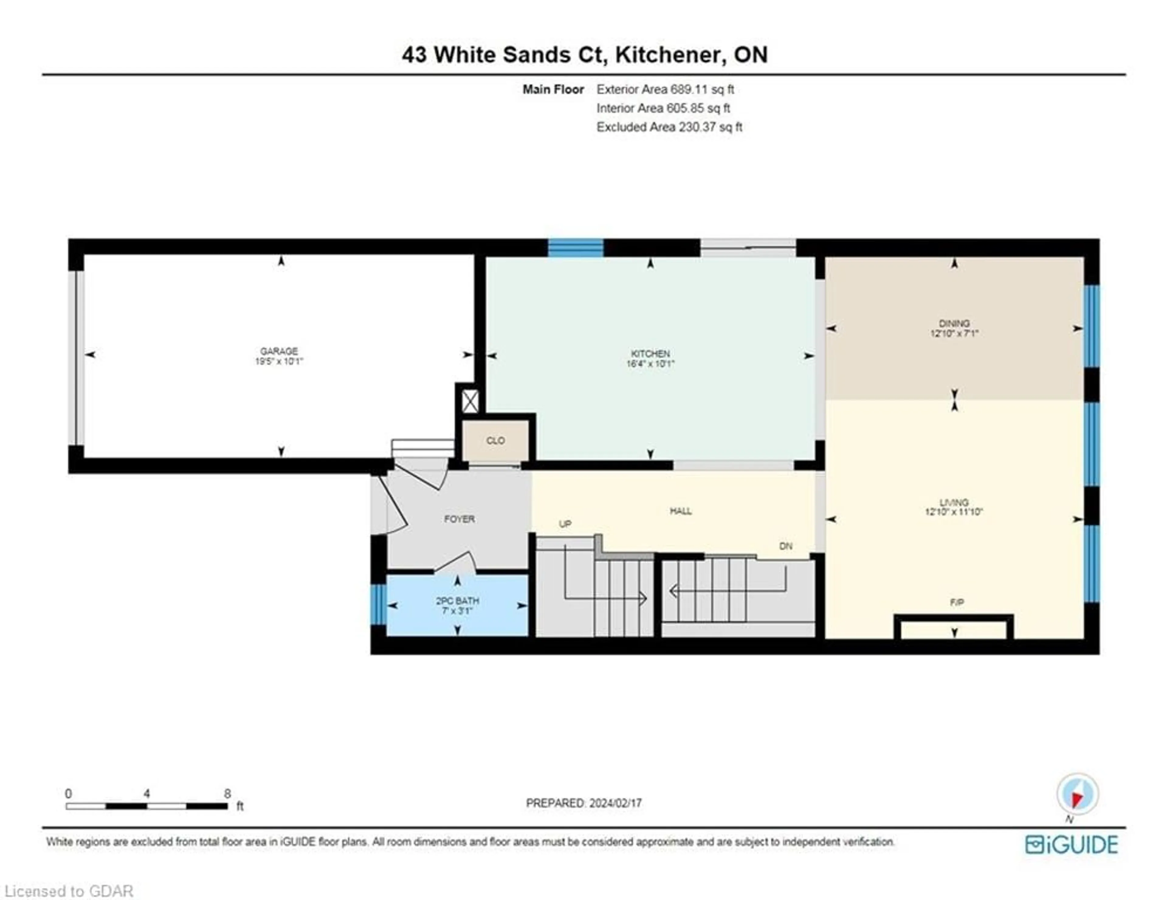 Floor plan for 43 White Sands Crt, Kitchener Ontario N2E 3S4