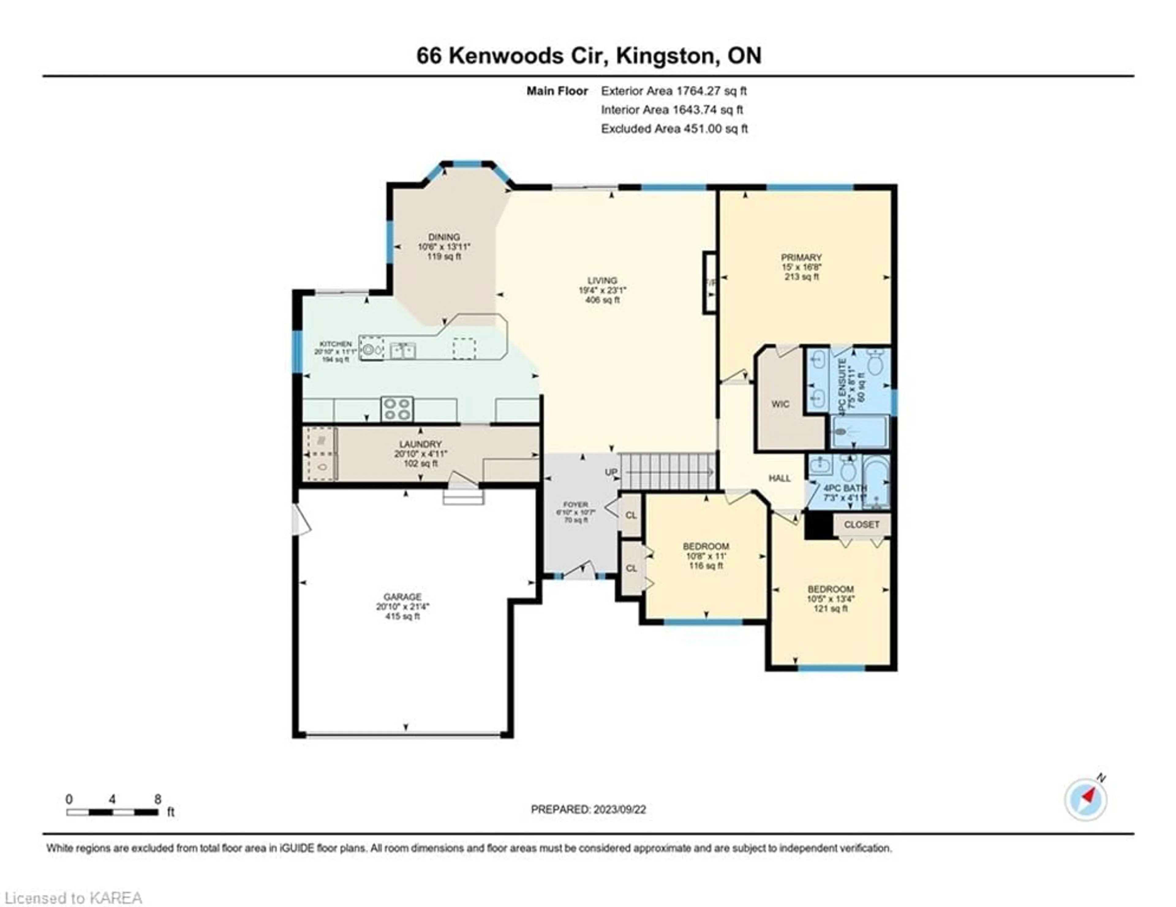 Floor plan for 66 Kenwoods Cir, Kingston Ontario K7K 6Y1
