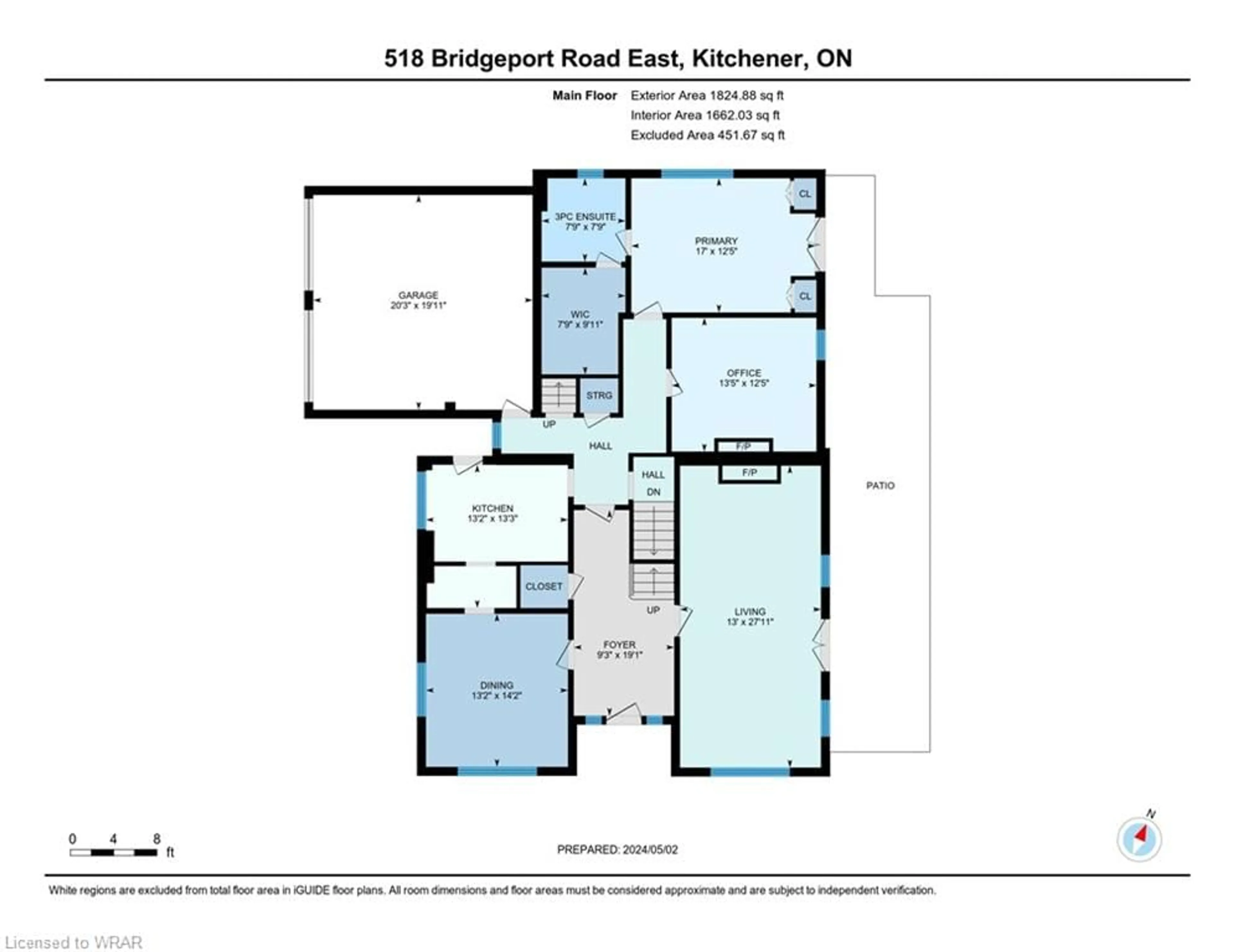 Floor plan for 518 Bridgeport St, Kitchener Ontario N2K 1N7