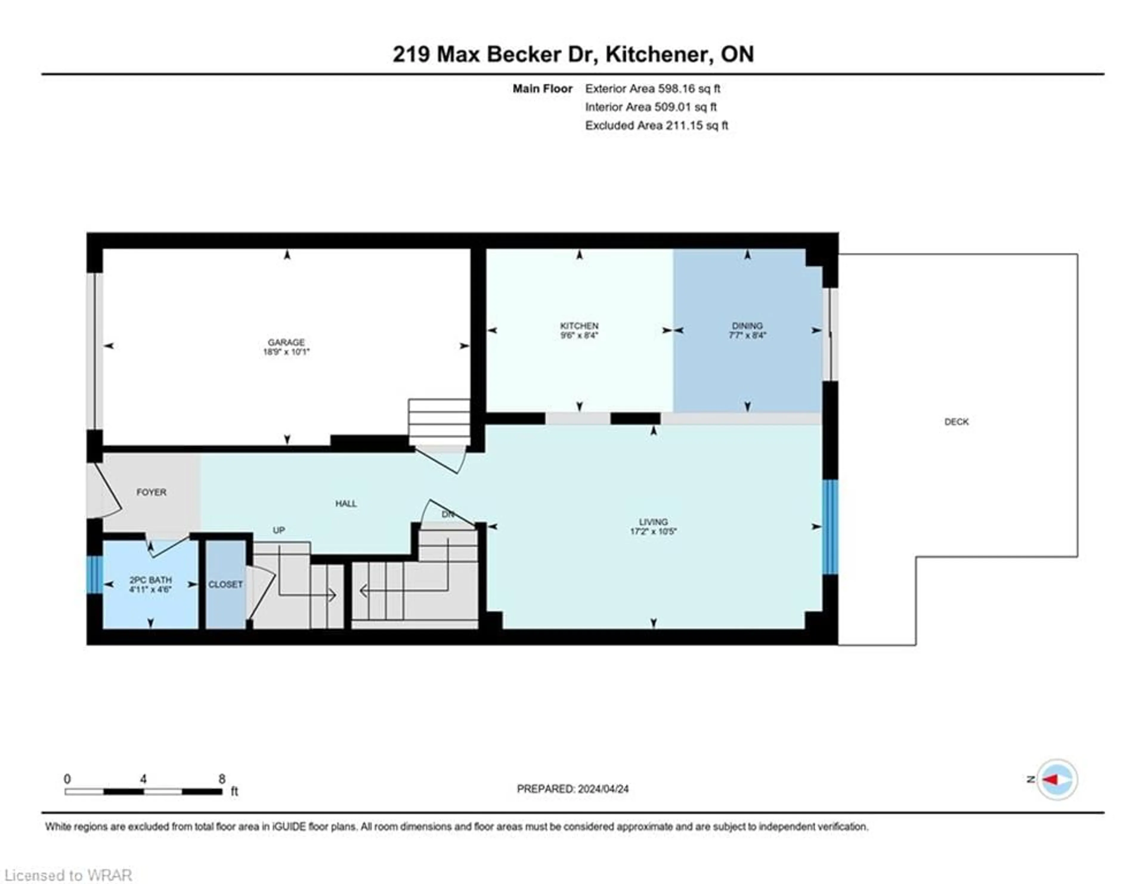 Floor plan for 219 Max Becker Dr, Kitchener Ontario N2E 4G2