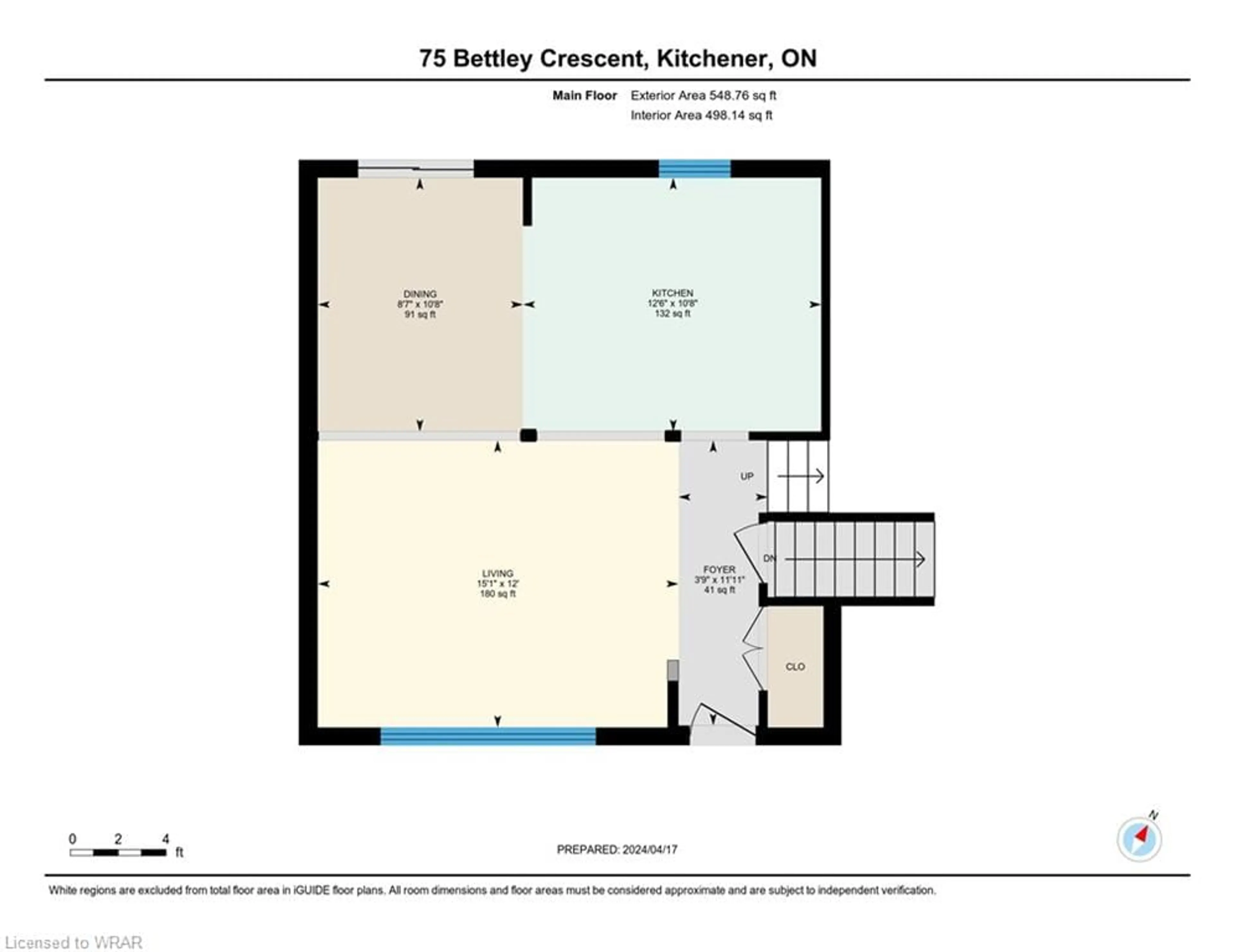 Floor plan for 75 Bettley Cres, Kitchener Ontario N2B 2N7