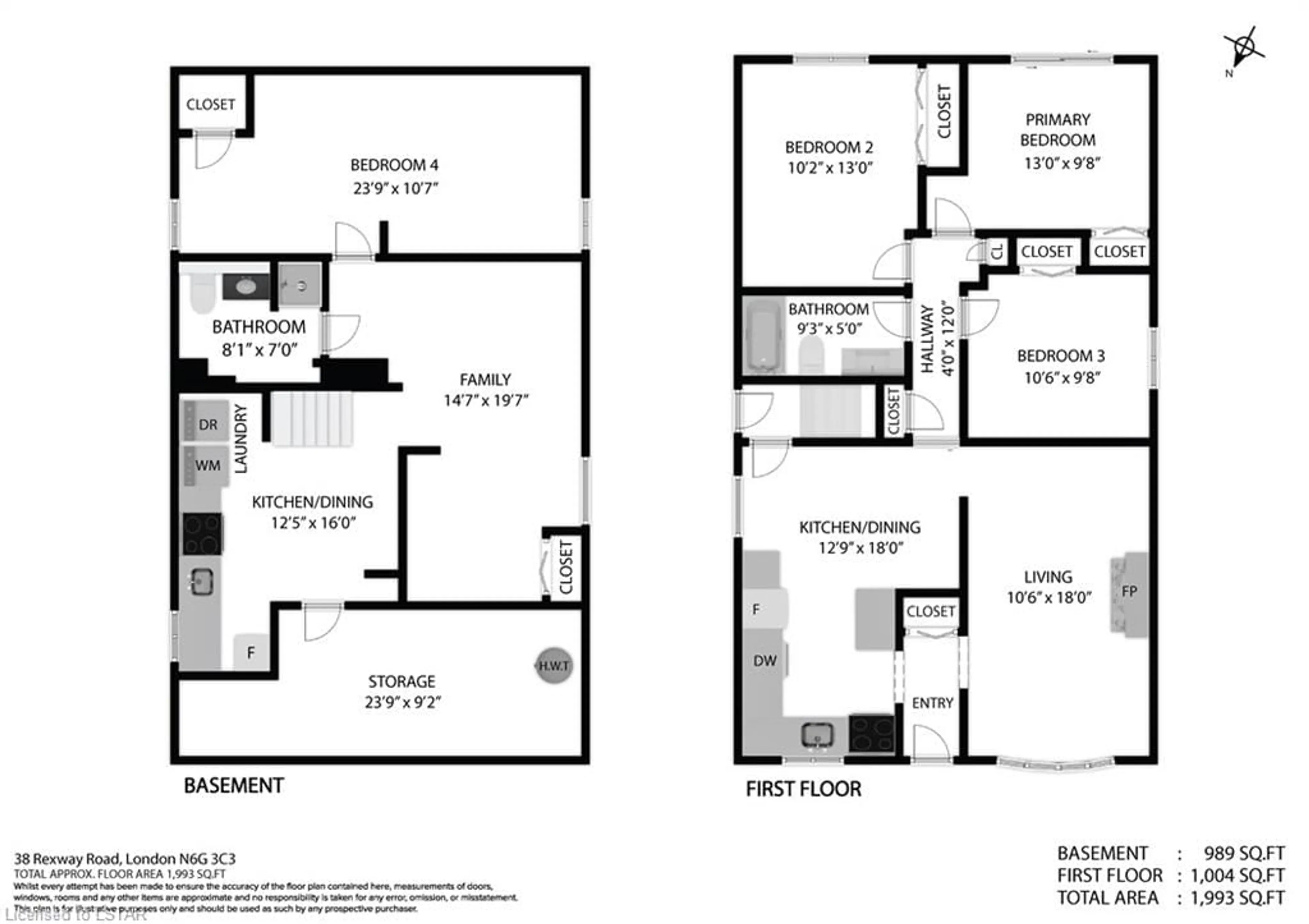 Floor plan for 38 Rexway Rd, London Ontario N6G 3C3