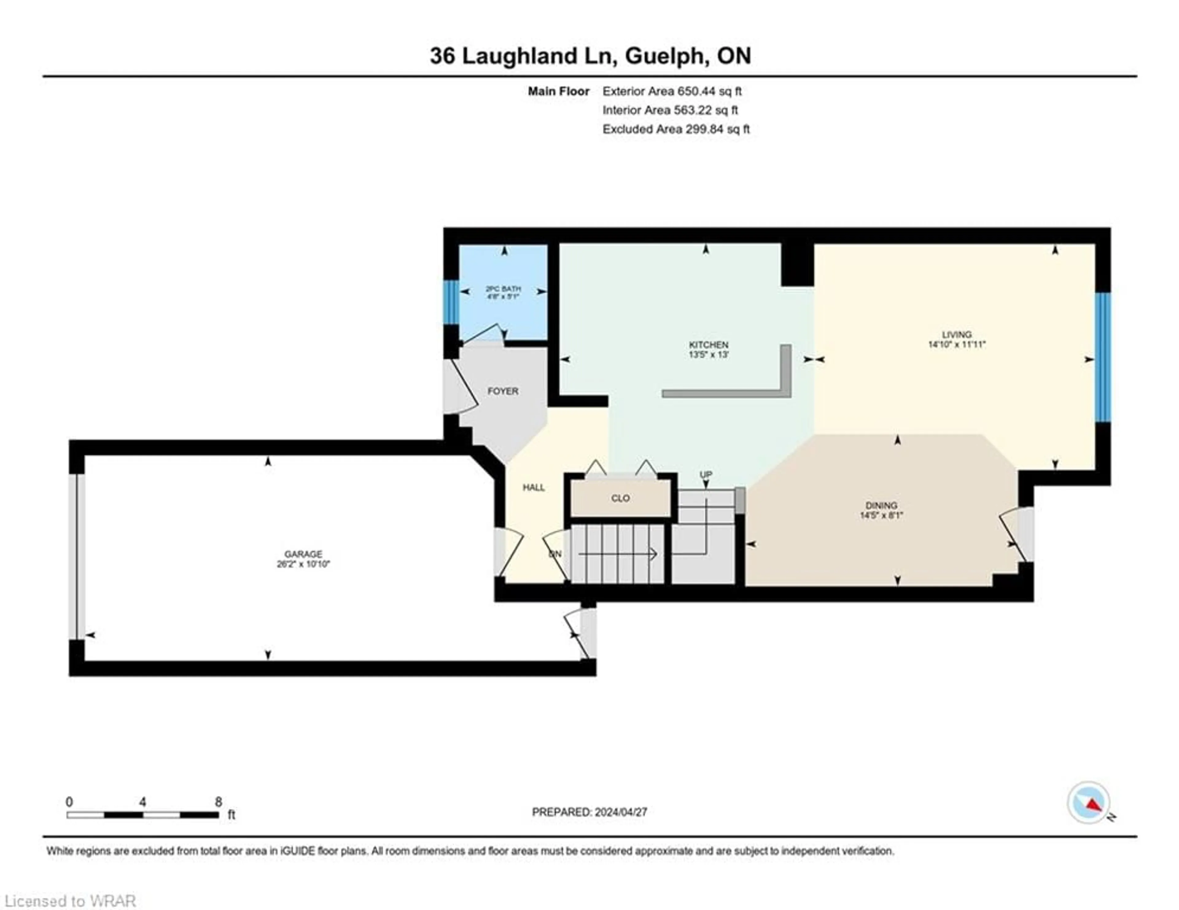 Floor plan for 36 Laughland Lane Lane, Guelph Ontario N1L 0C9