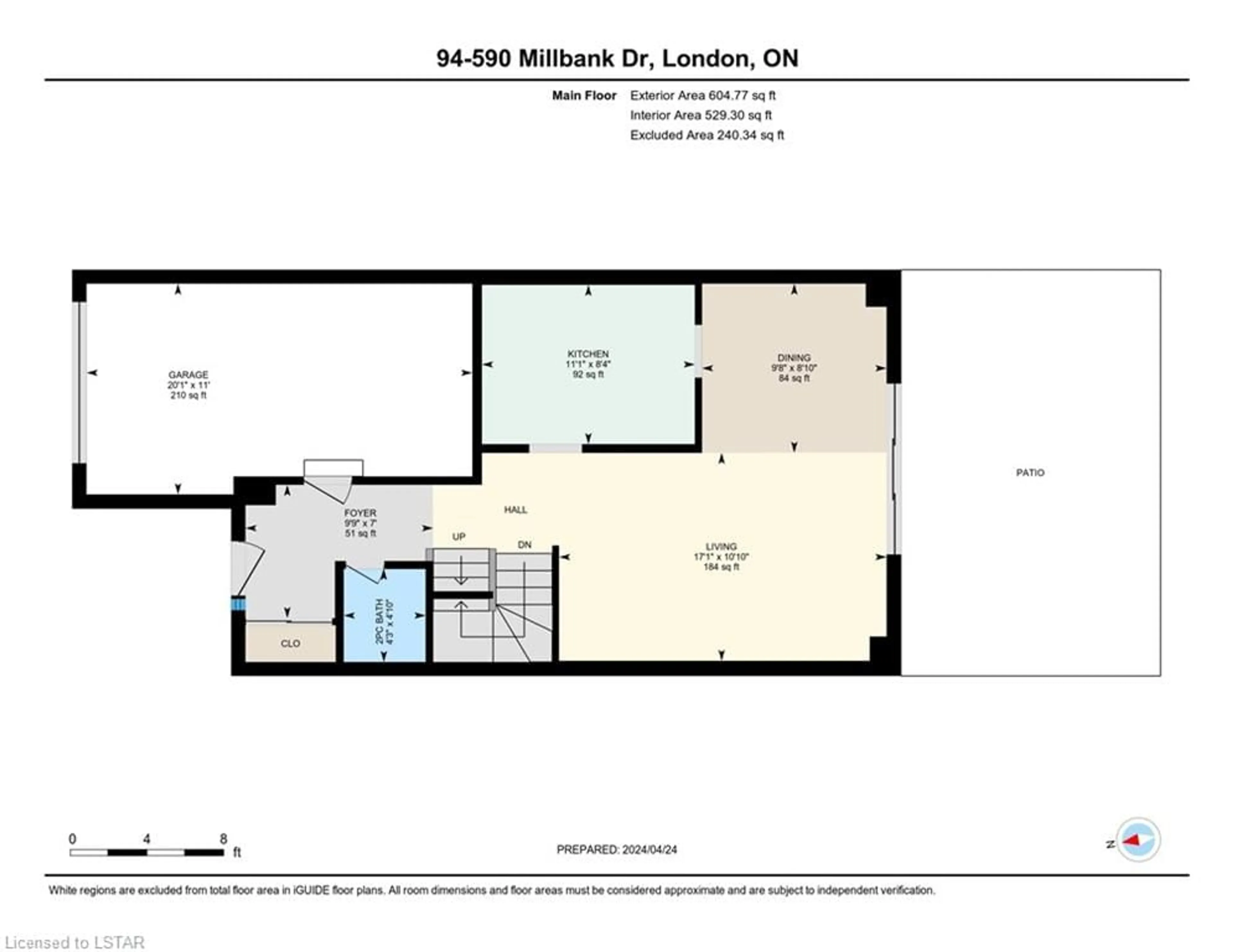 Floor plan for 590 Millbank Dr #94, London Ontario N6E 2H2