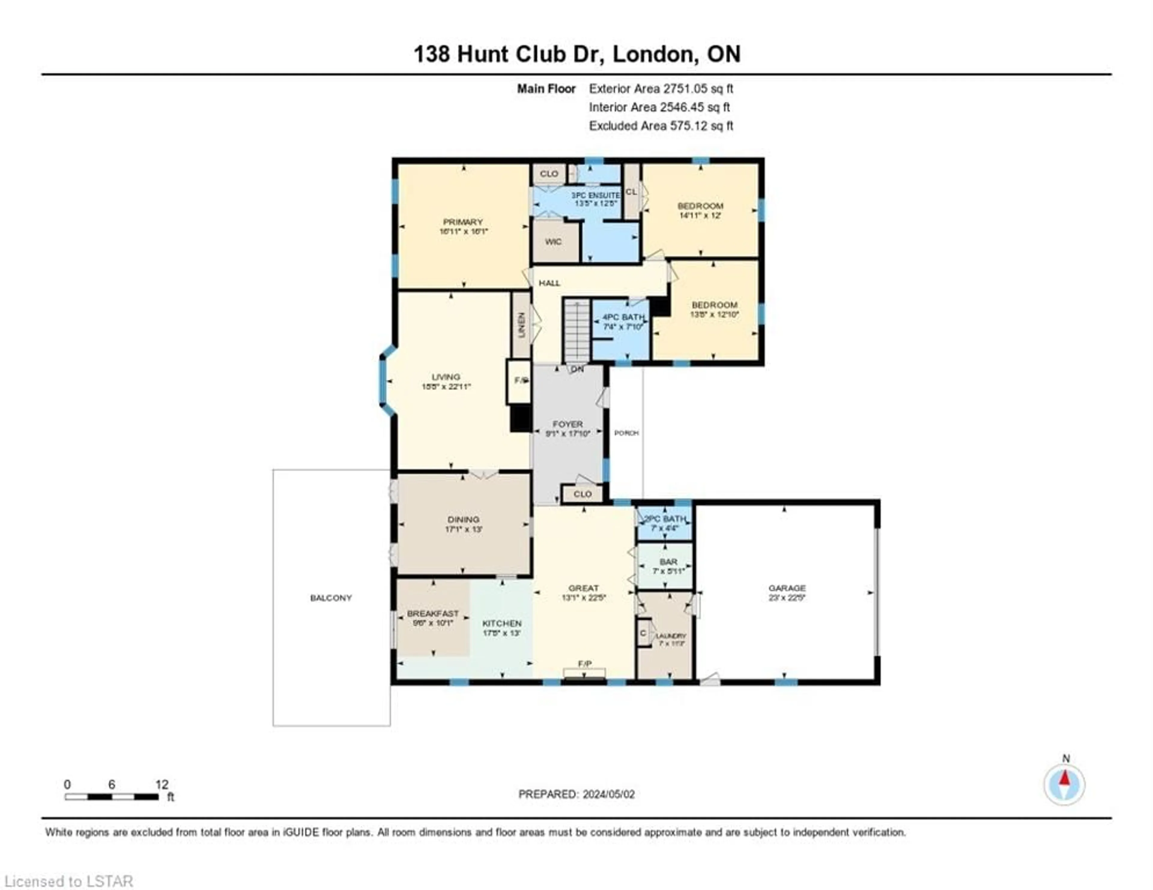 Floor plan for 138 Hunt Club Dr, London Ontario N6H 3Y7