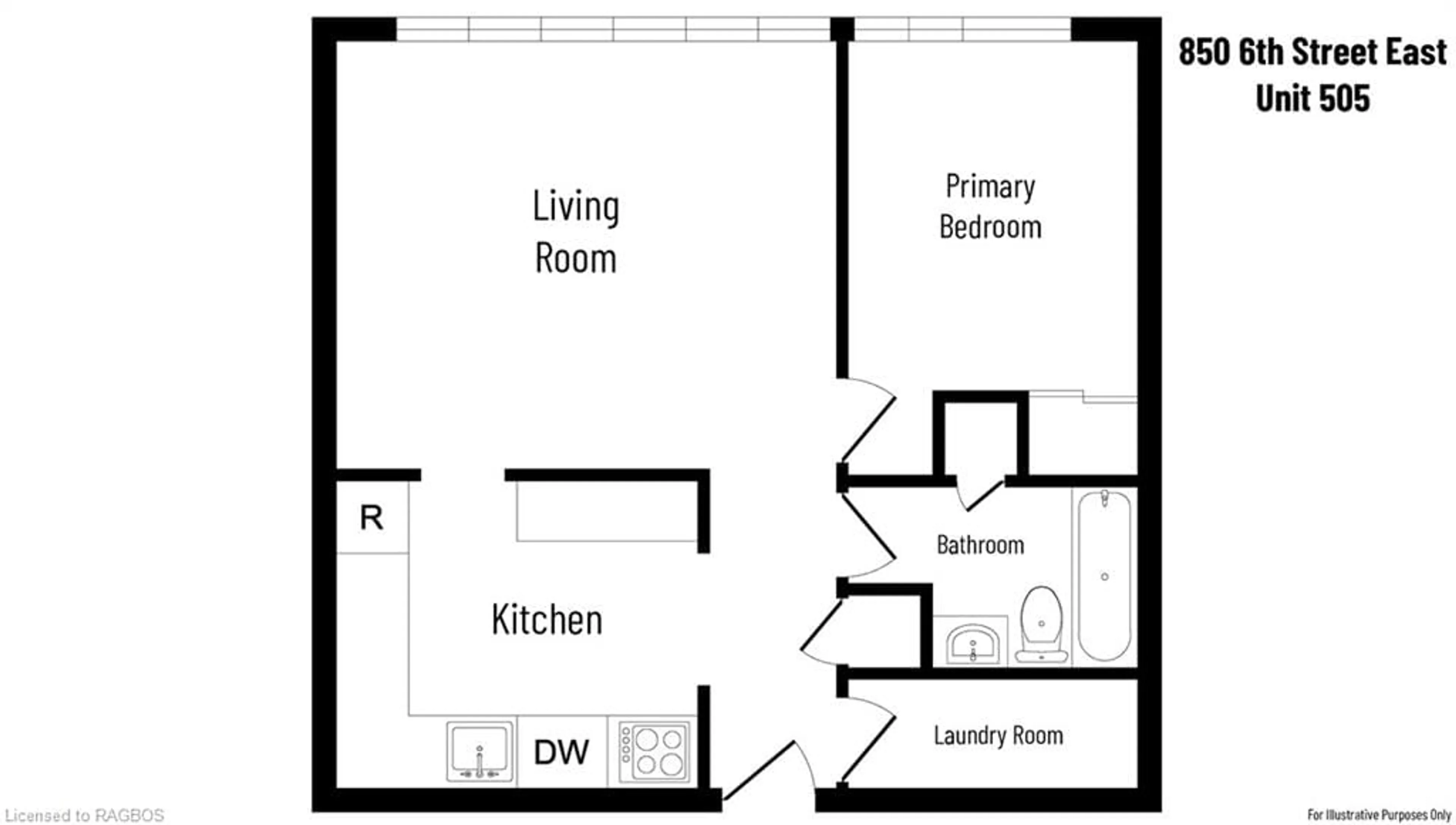 Floor plan for 850 6th St #505, Owen Sound Ontario N4K 6T7