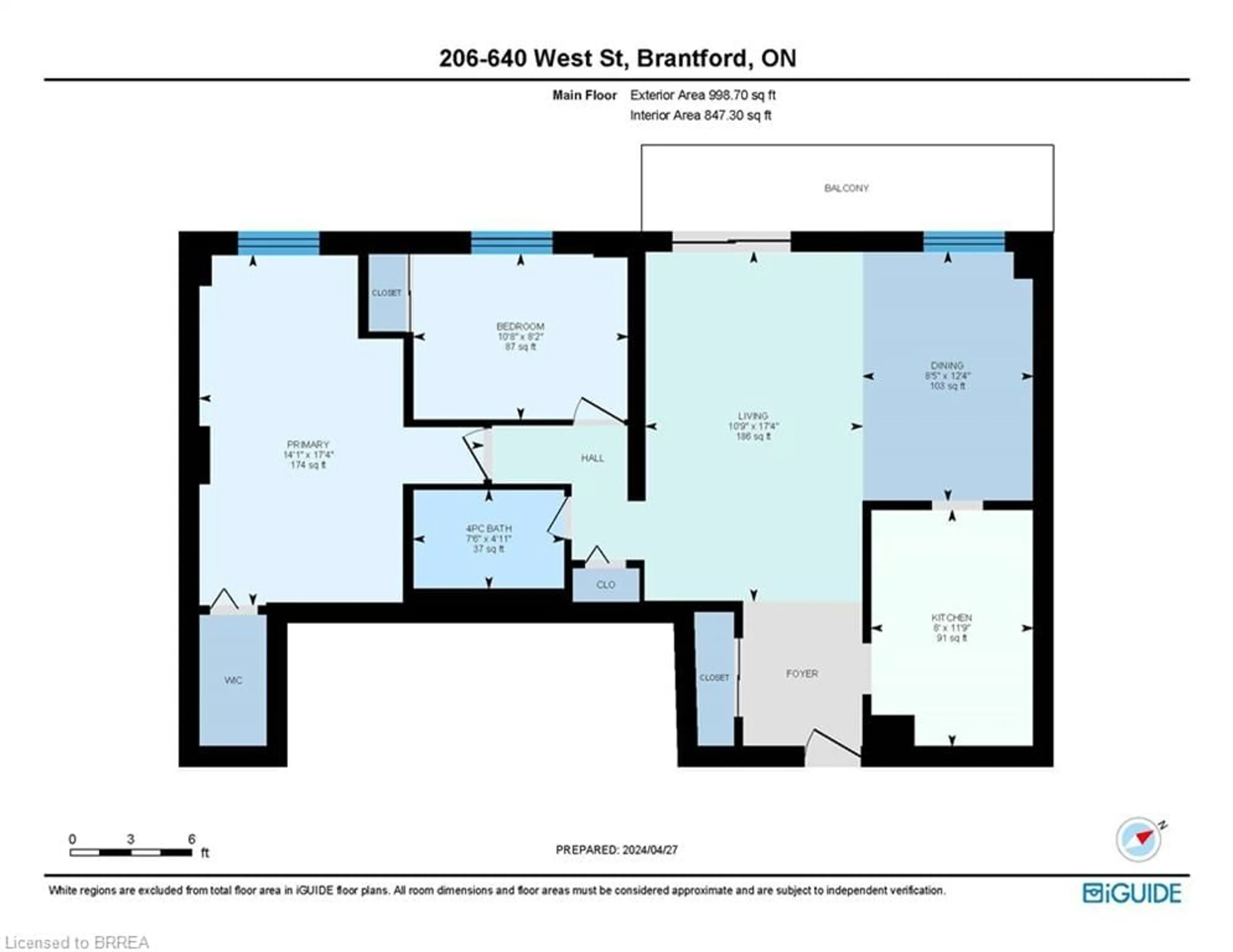 Floor plan for 640 West St #206, Brantford Ontario N3R 6M3