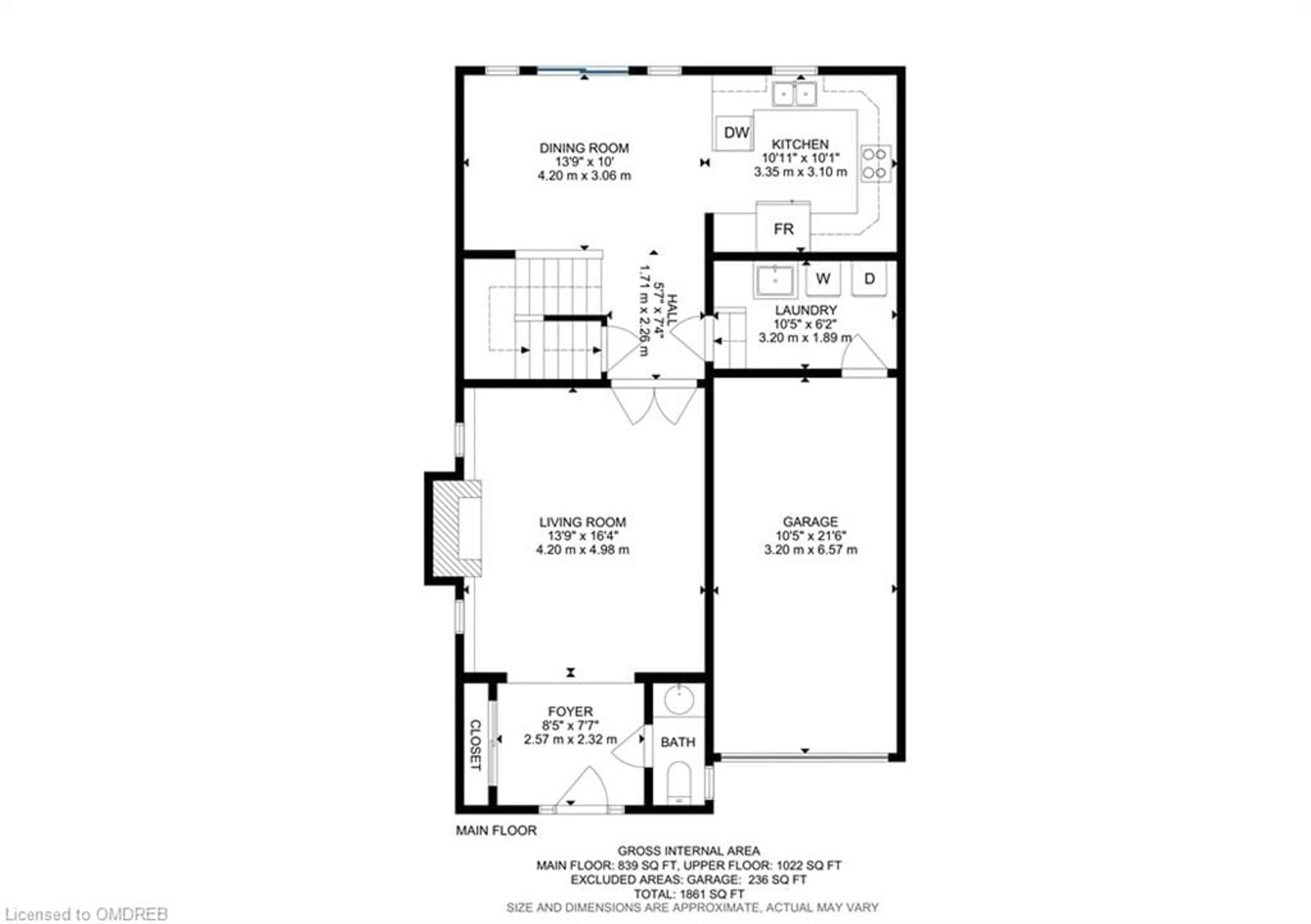 Floor plan for 159 Lavery Hts, Milton Ontario L9T 0S8